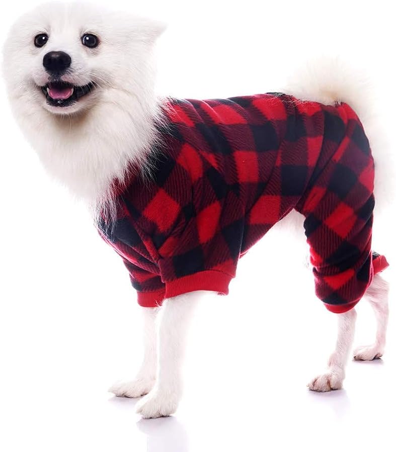 Thumbnail 6 de SCENEREAL SE016-02 Dog Pajamas, Medium Red Plaid Polyester Fleece