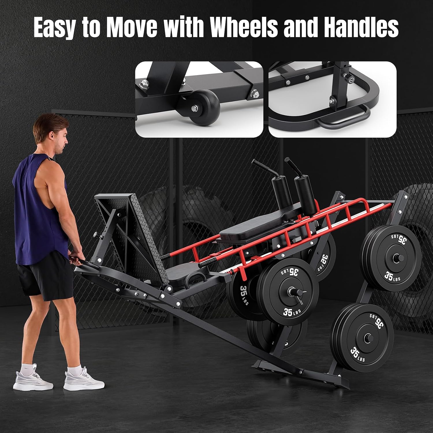 Thumbnail 6 de Dripex RDDDJ3P 2-in-1 Leg Press Hack Squat Machine, Adjustable Footplate