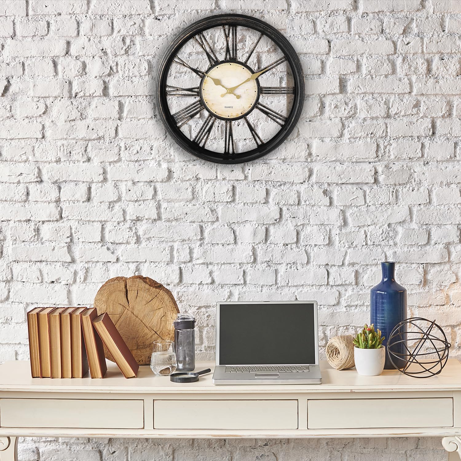 Thumbnail 5 de DIYZON Vintage Style 16'' Wall Clock with Roman Numerals