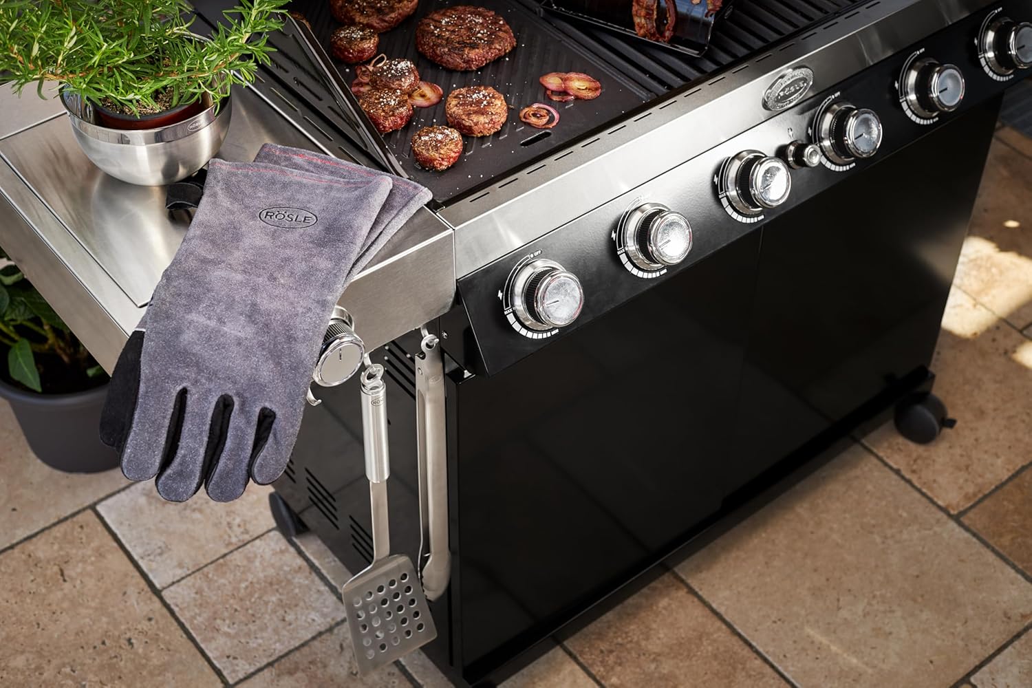Thumbnail 3 de Gants de barbecue en cuir RÖSLE – taille universelle 24/XL, protection fiable contre les brûlures