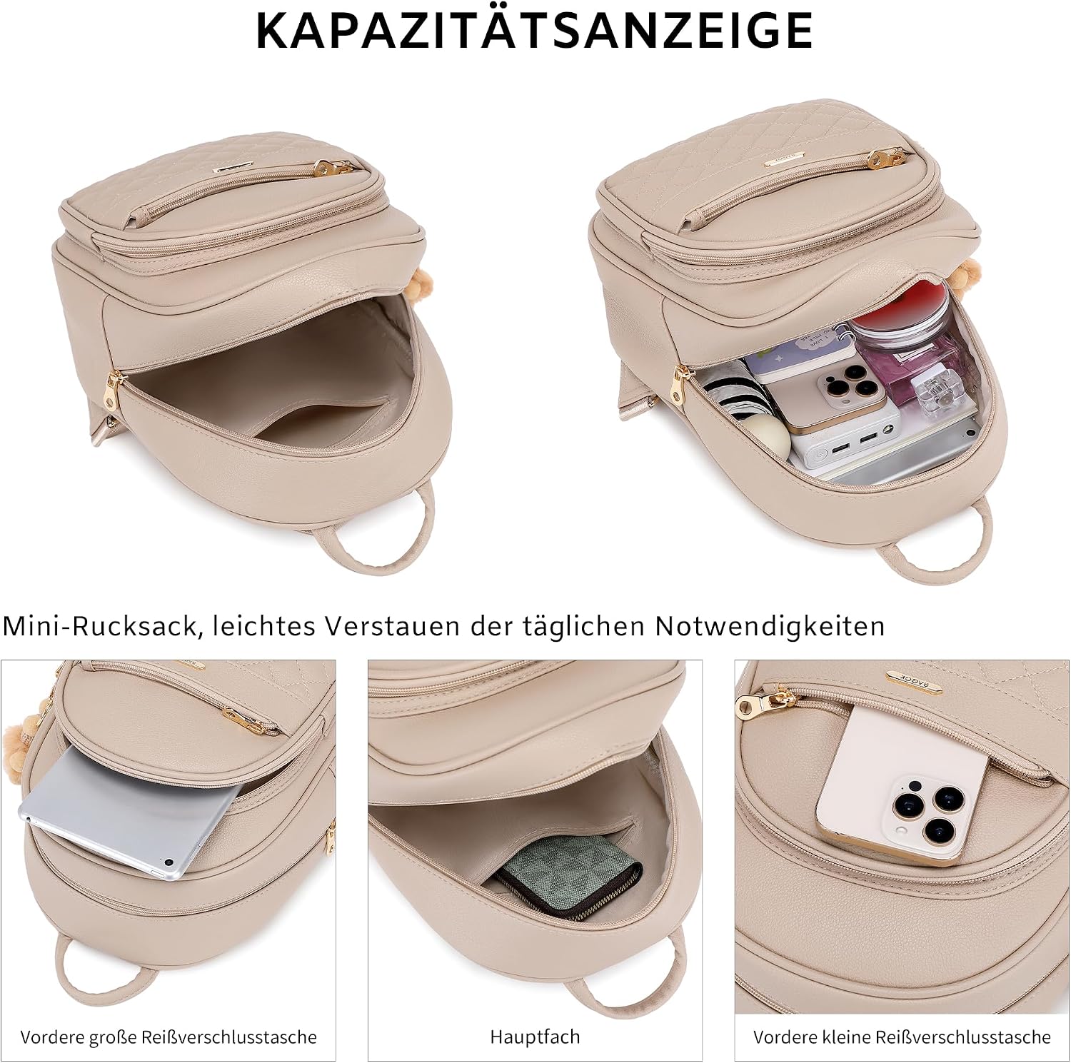 Thumbnail 3 de BAGOK Mini Rucksack Damen Klein 28x15x31 cm