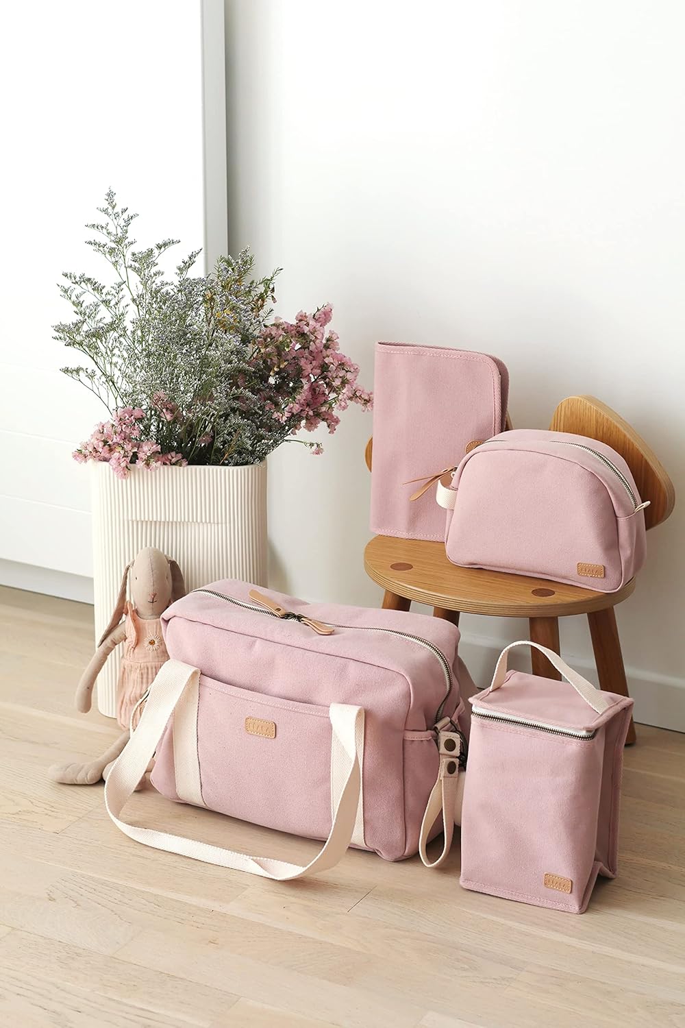 Thumbnail 6 de BÉABA Protège Carnet de Santé Genève – 2 poches intérieures, imperméable, coton, rose poudré