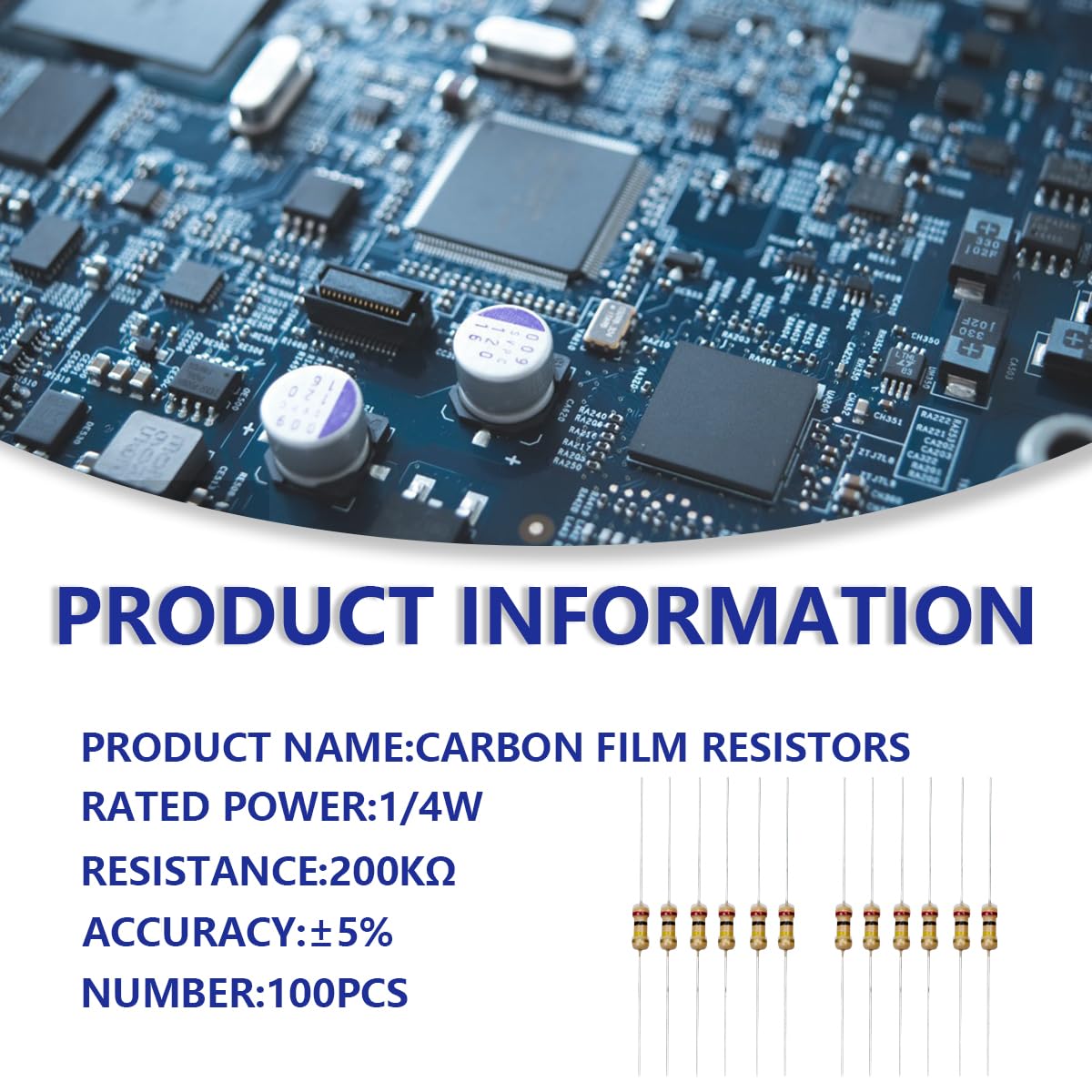 Thumbnail 1 de Innfeeltech 100 Stück 200 kΩ Widerstand 🔧