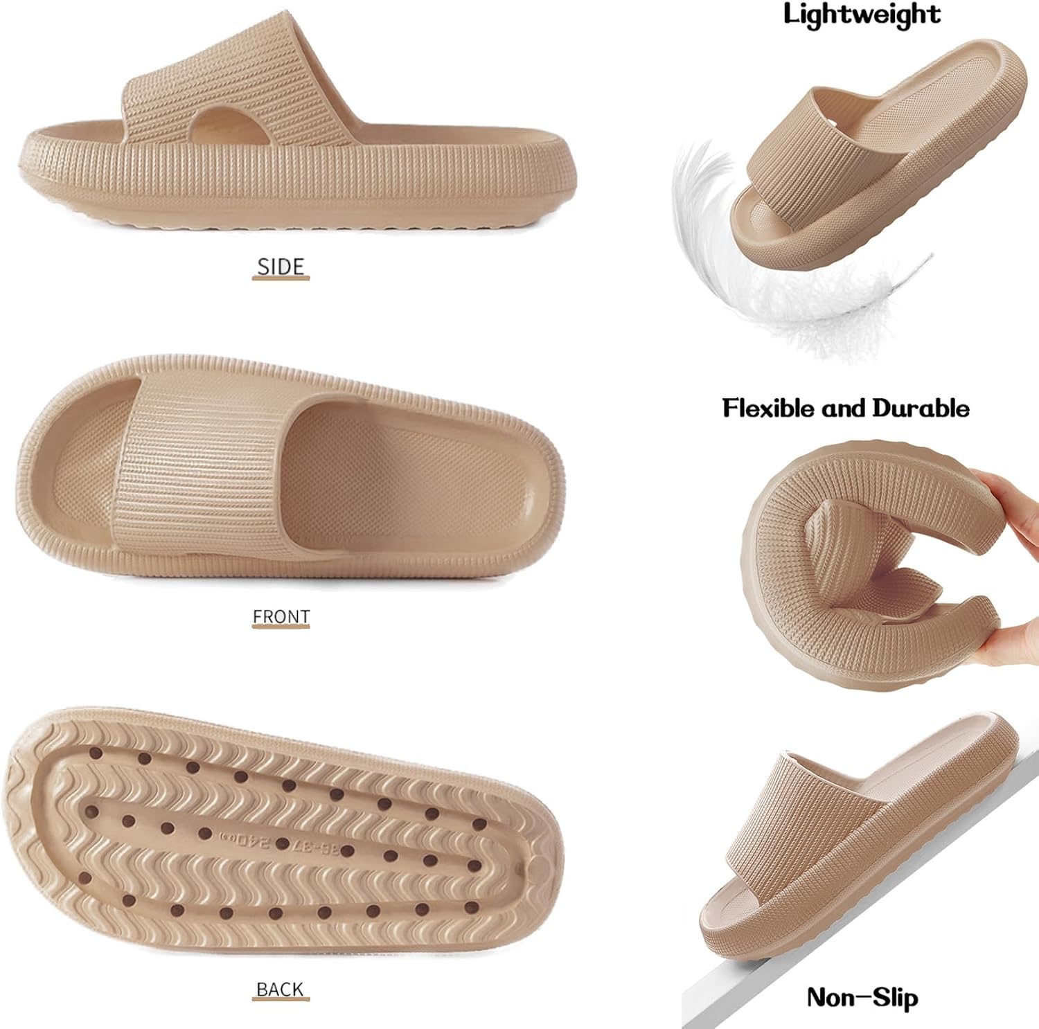 Detalle 2 de QJJQ Badeschuhe Cozislides „Original“ in Khaki (EU 40/41)