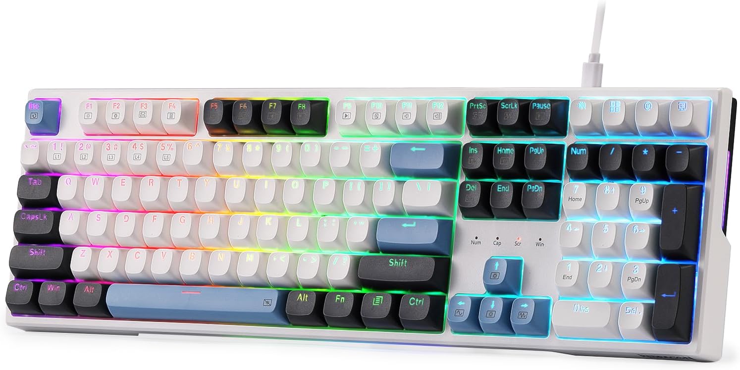 Detalle de Redragon K668 Verkabelt Gasket RGB Gaming-Tastatur (108 Tasten, Hot-Swap, US-Layout)