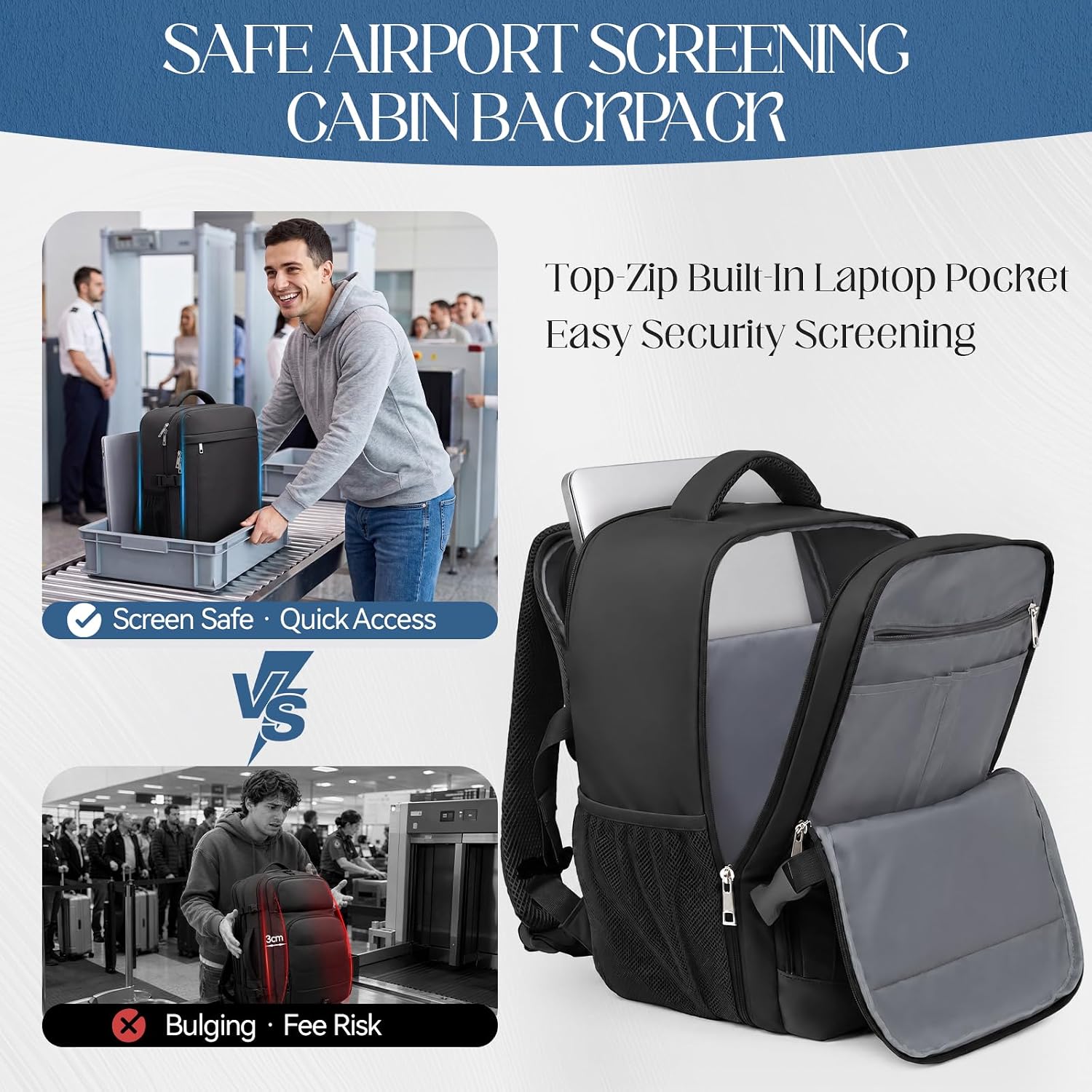 Detalle de Xkdoai Ryanair 40x30x20 24L underseat backpack