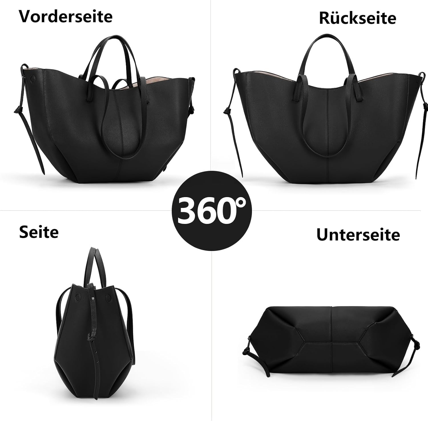 Thumbnail 2 de Große TIAASTAP Damen Tote Bag aus Kunstleder – Shopper für Alltag, Büro & Reisen