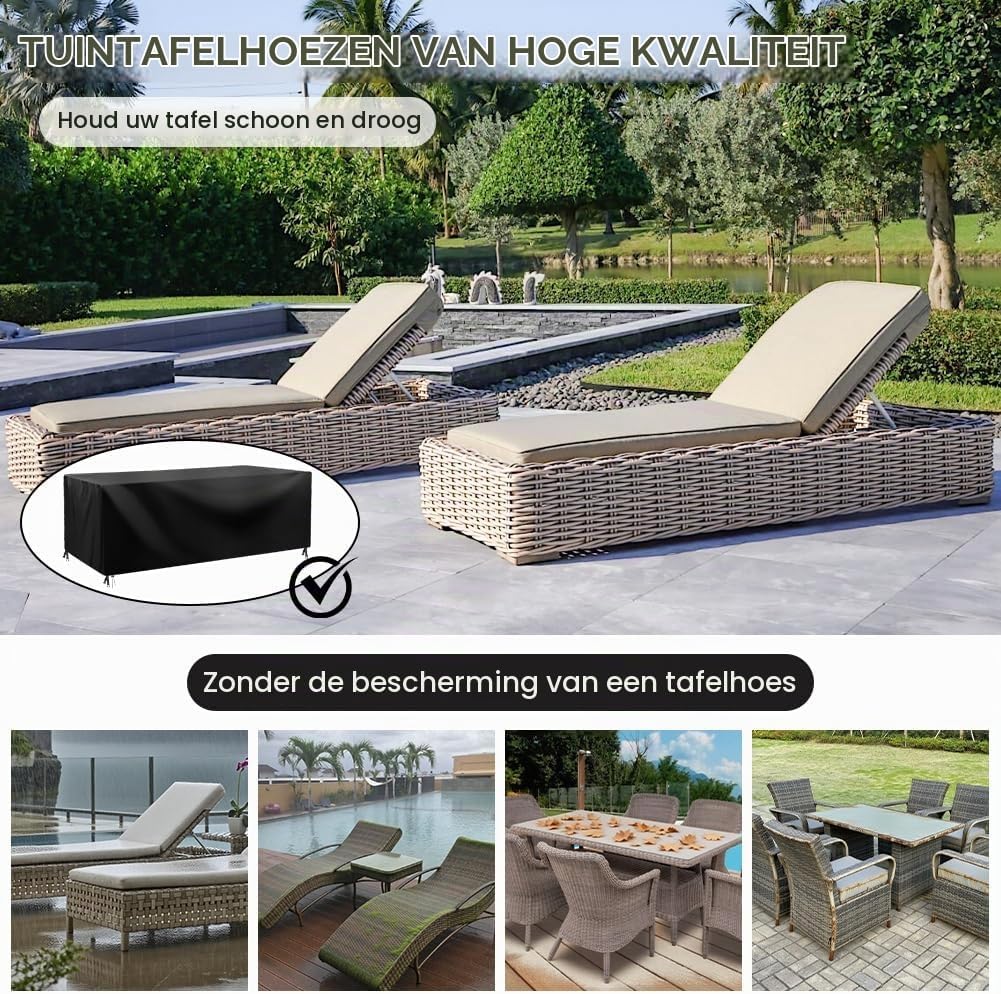Detalle 2 de AOOWU 5139367 tuinmeubelhoes 242 x 162 x 100 cm van 210D Oxford