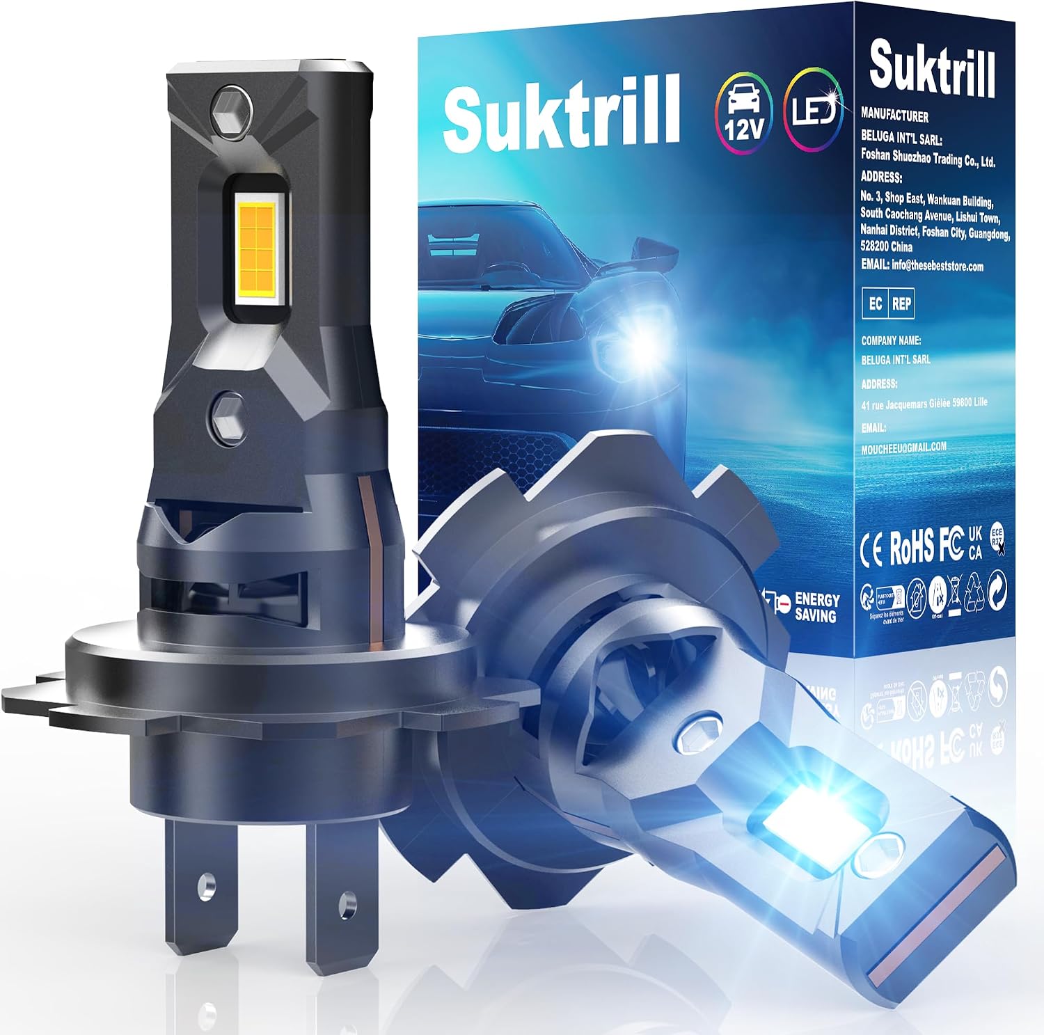 Detalle de Suktrill Bombillas H7 LED 30000LM Canbus 12V