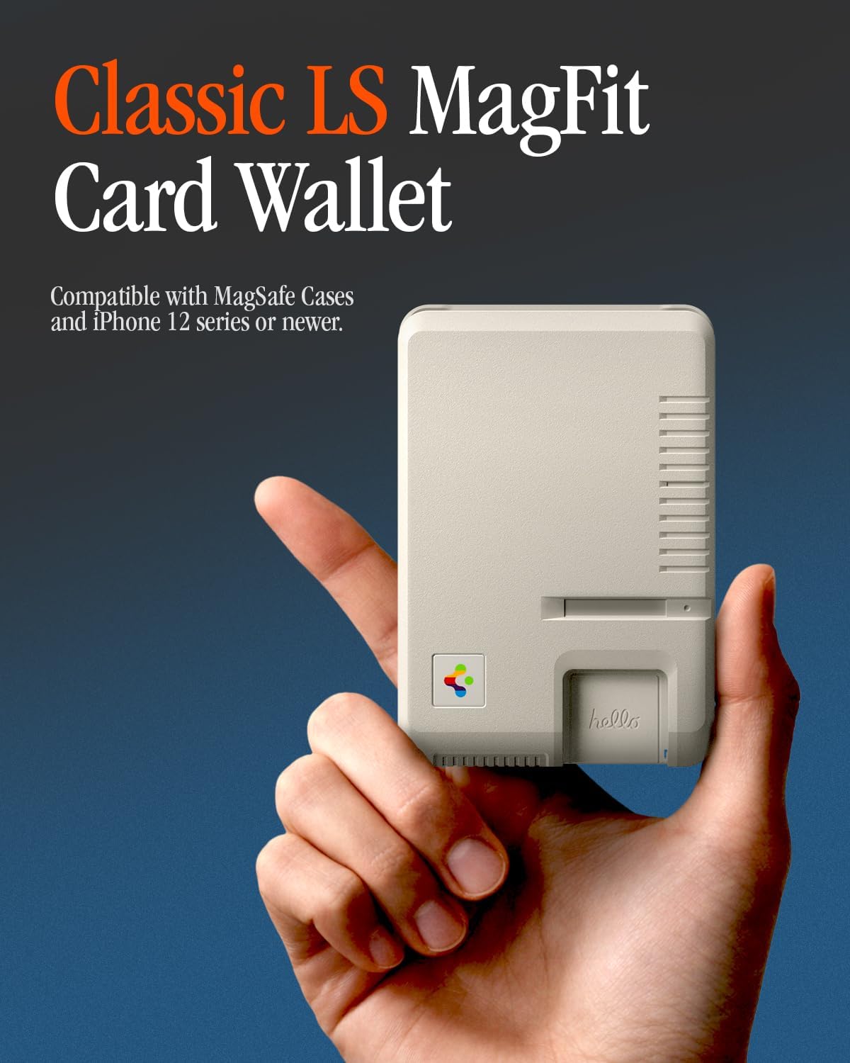 Detalle 2 de Spigen Classic LS MagFit : porte-cartes magnétique pour iPhone MagSafe et Pixel avec PixelSnap (jusqu’à 3 cartes) – Stone