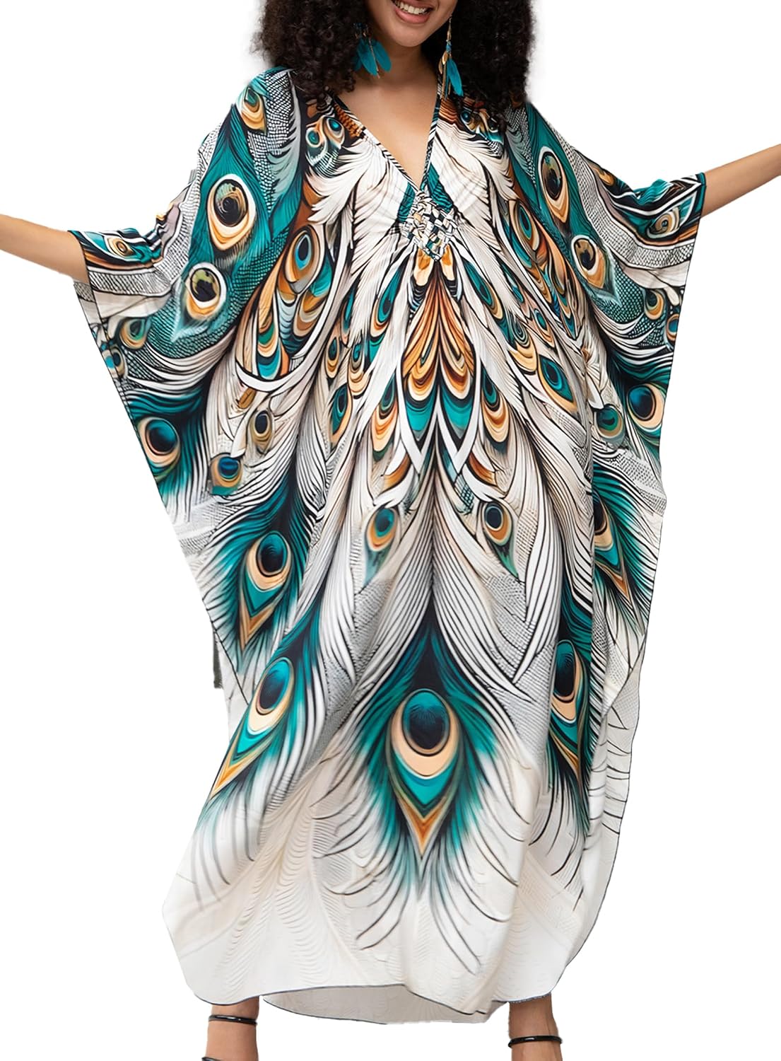 Detalle de Yanziliu Kaftan Dress 57in Bust
