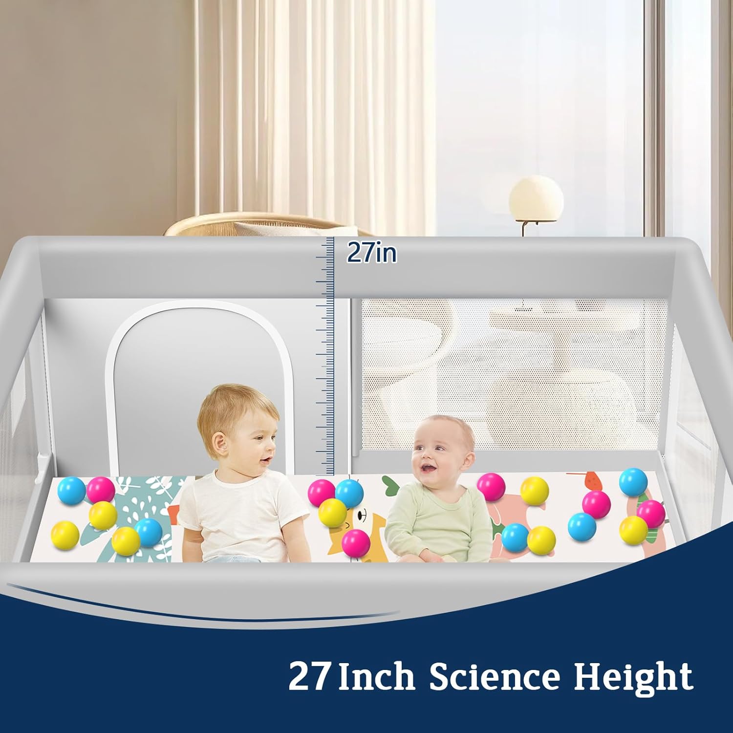 Thumbnail 6 de Baby Playpen 50x50 Inch with Mat ๐ผ