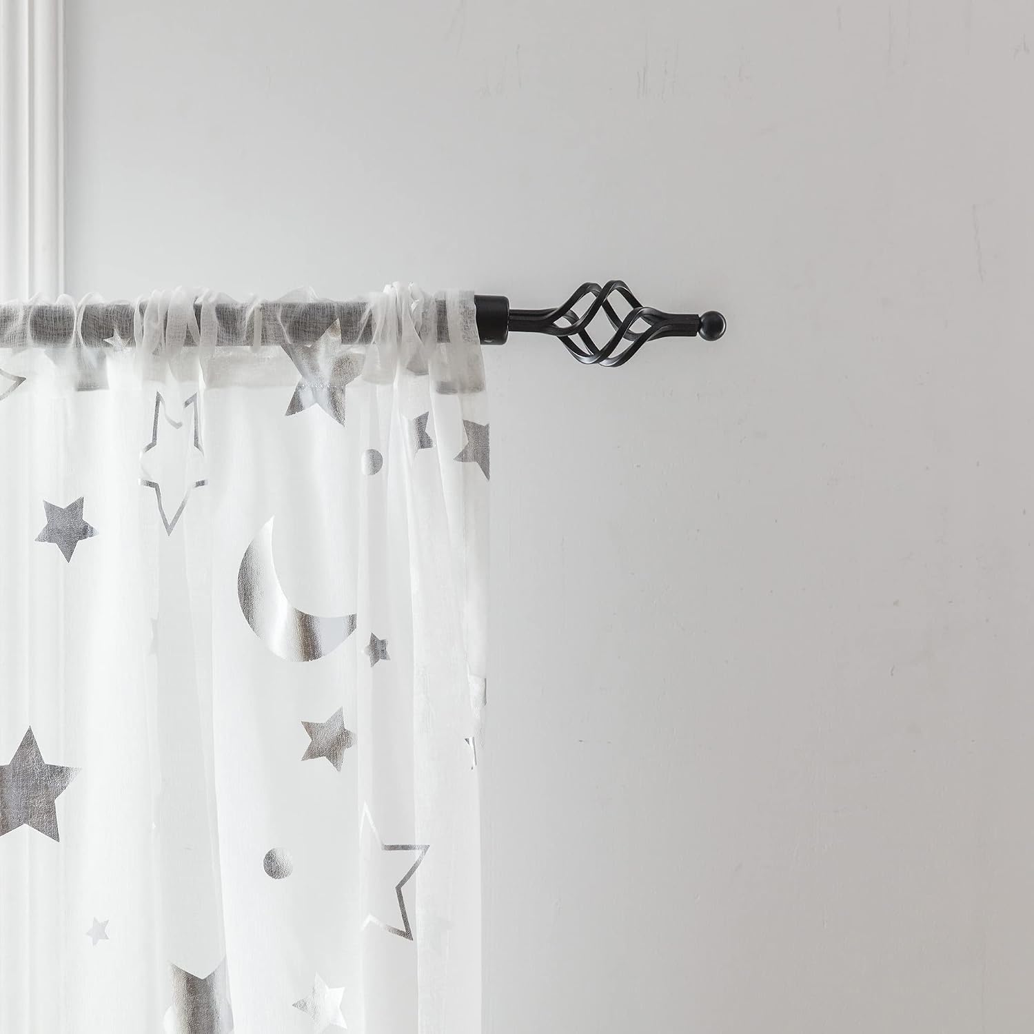 Thumbnail 2 de Boyouth Stars Moon Sheer Voile Curtains 2 Panels