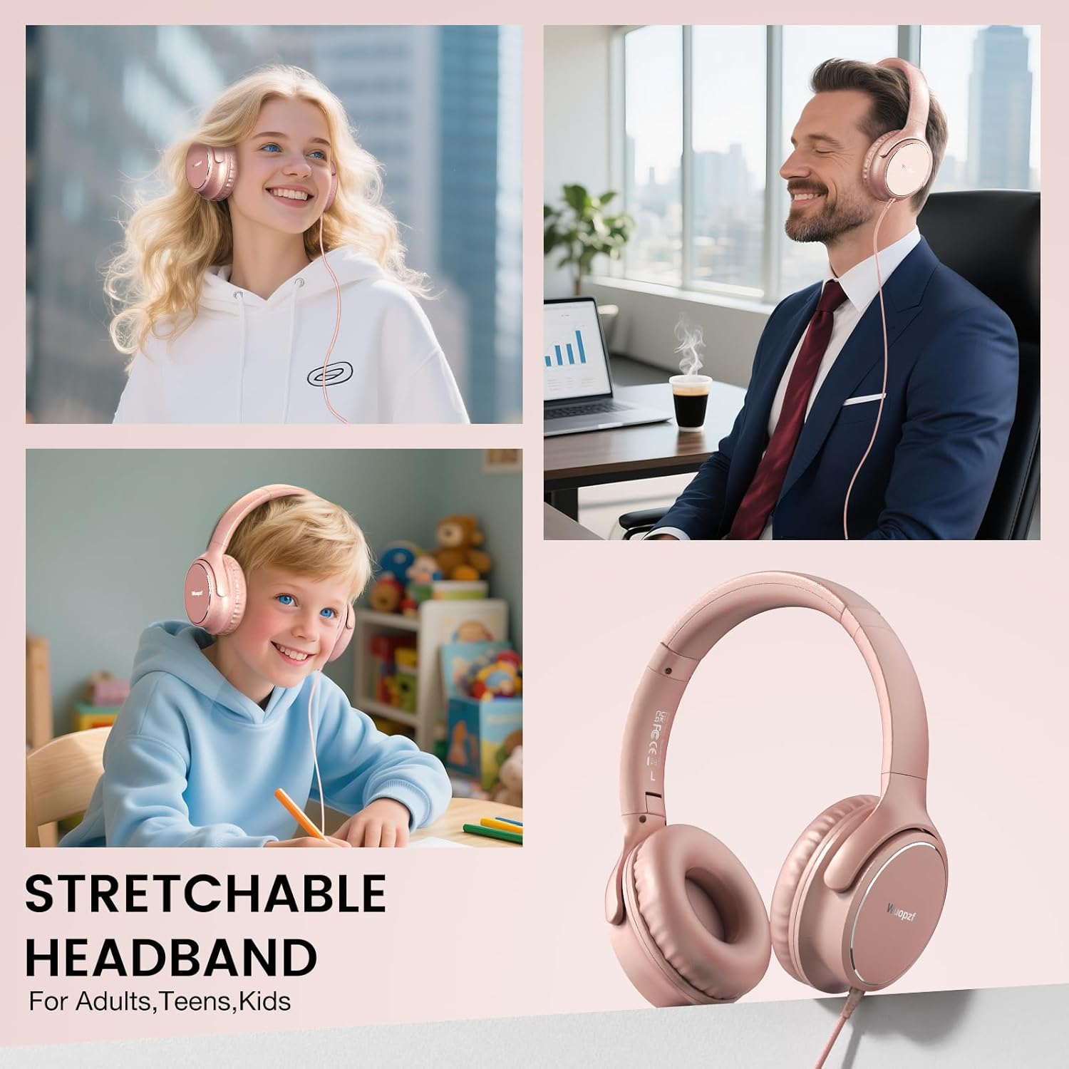 Thumbnail 3 de Wuopzf USB-C Wired Over-Ear Headphones with Microphone and Share Port