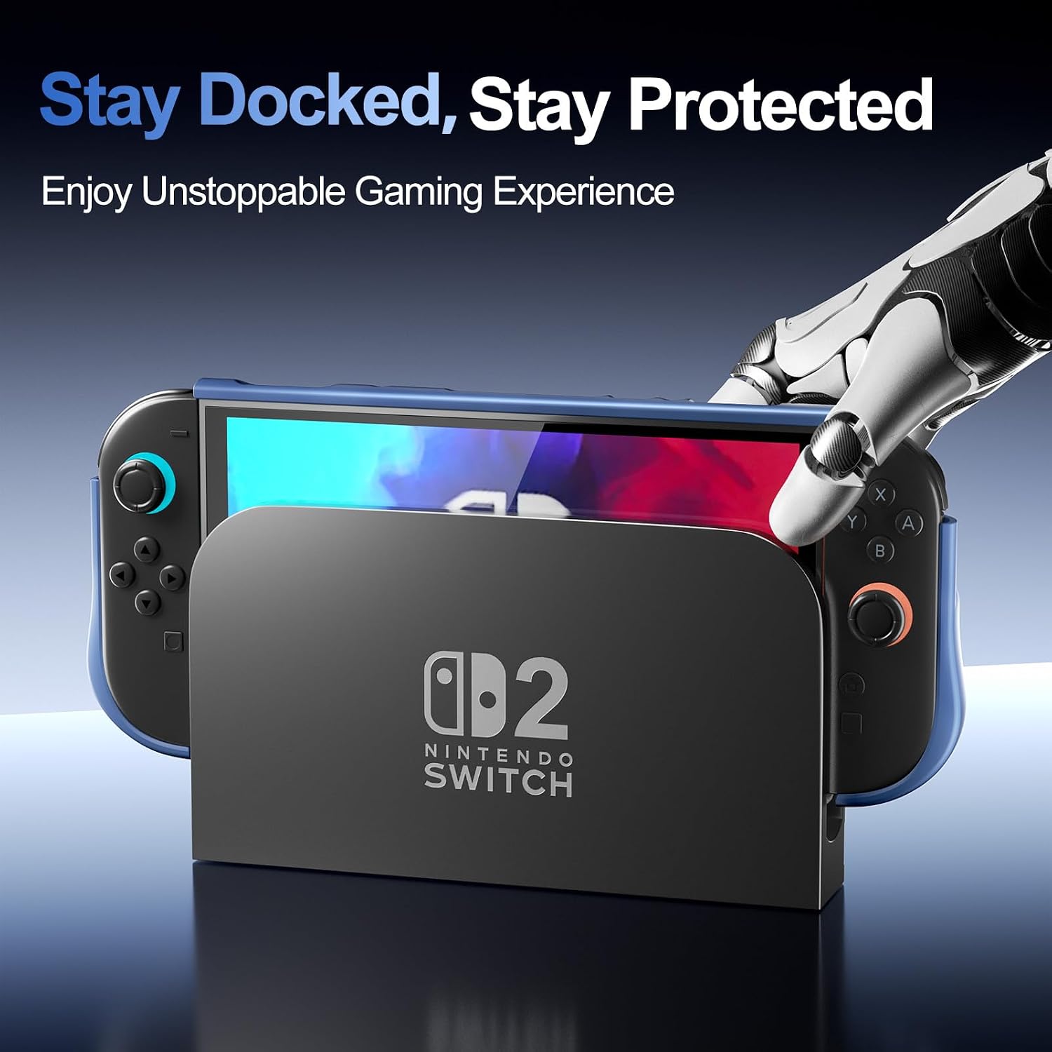 Detalle 2 de ProCase PC-08367058 Switch 2 Grip Case with Foldable Handles, Red & Blue