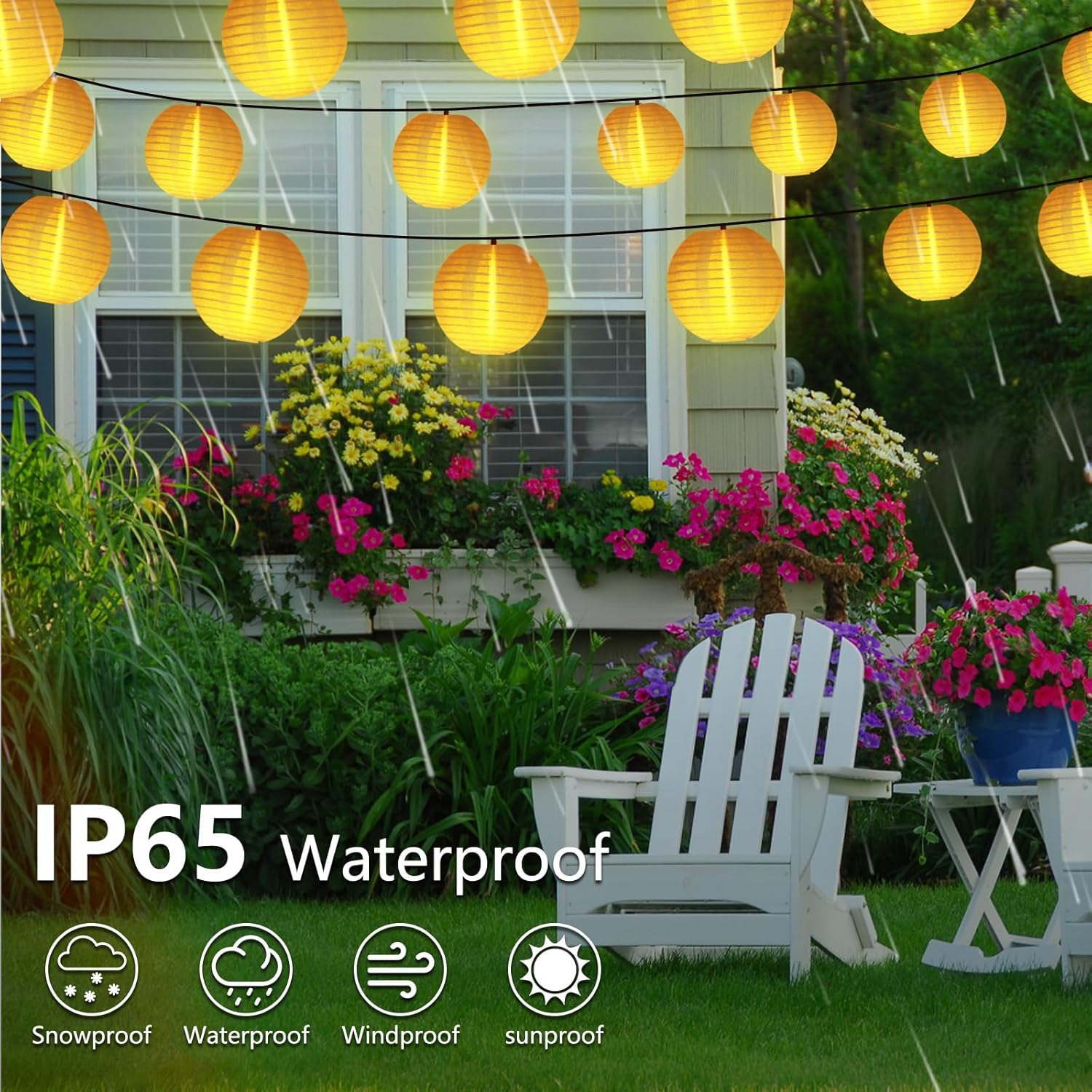 Thumbnail 4 de SonPen Solar Lichterkette außen mit Lampions, Upgrade-Solarmodul und 30 LED, 11 m