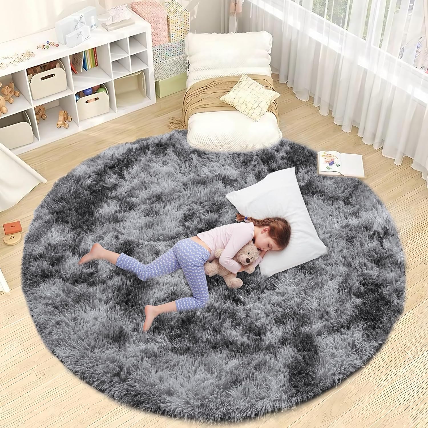 Thumbnail 3 de Sour Lemon runder Wohnzimmerteppich 120 x 120 cm – waschbar, rutschfest & flauschig