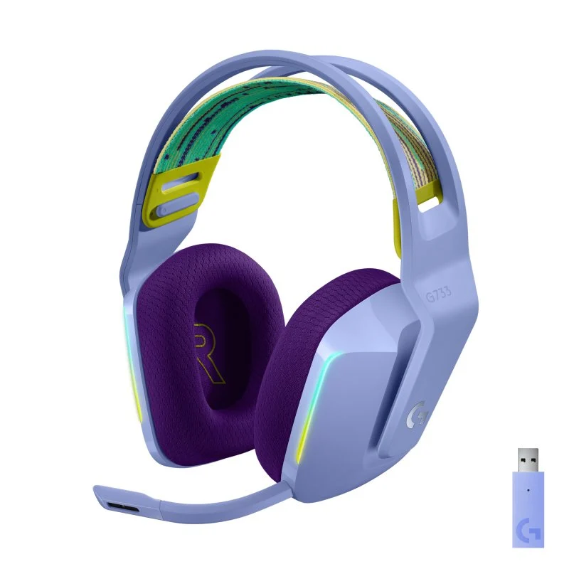 Detalle de Logitech G733 Lightspeed RGB auriculares inalámbricos 50 mm