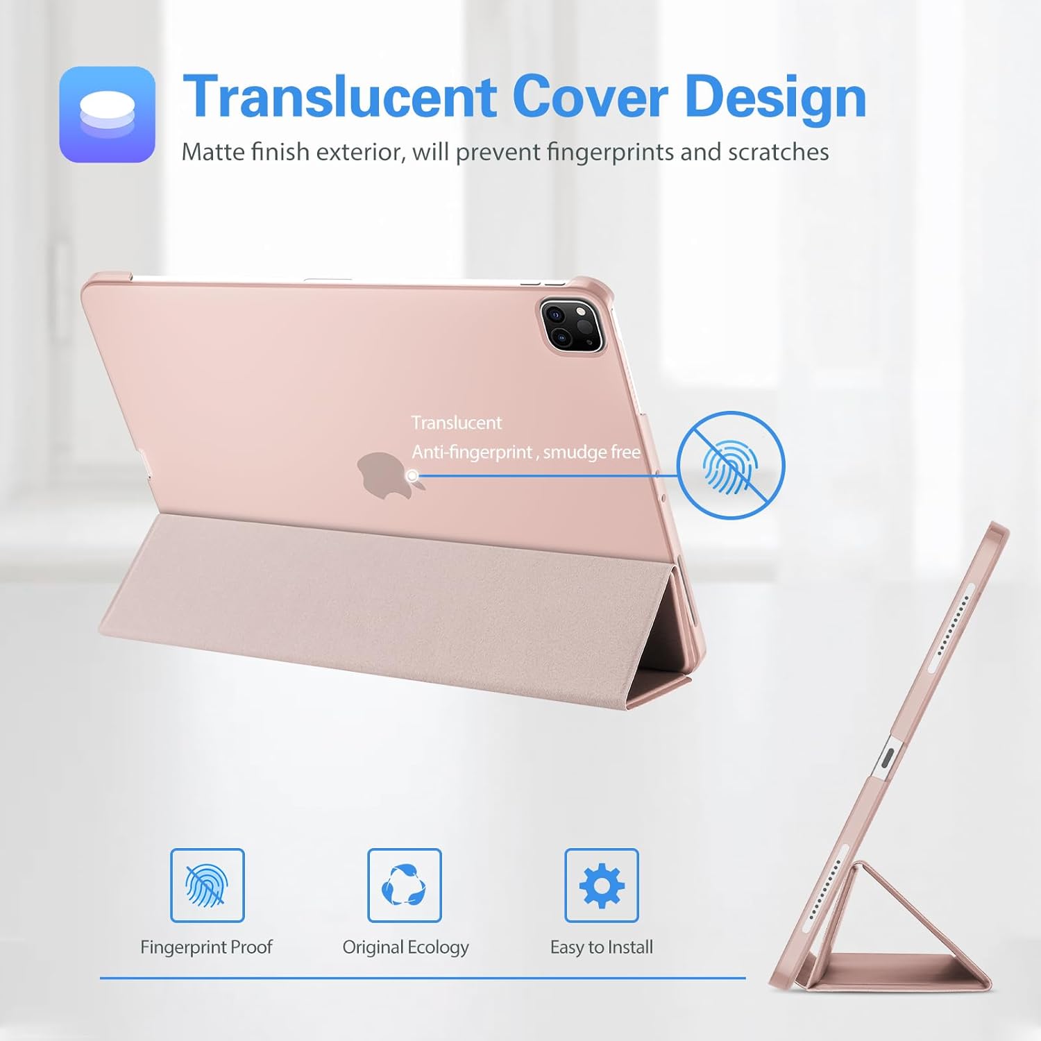 Detalle de ProCase Slim Hard Back Case for iPad Pro 12.9" (6th–3rd Gen) & iPad Air 13" (M3/M2) – Pink