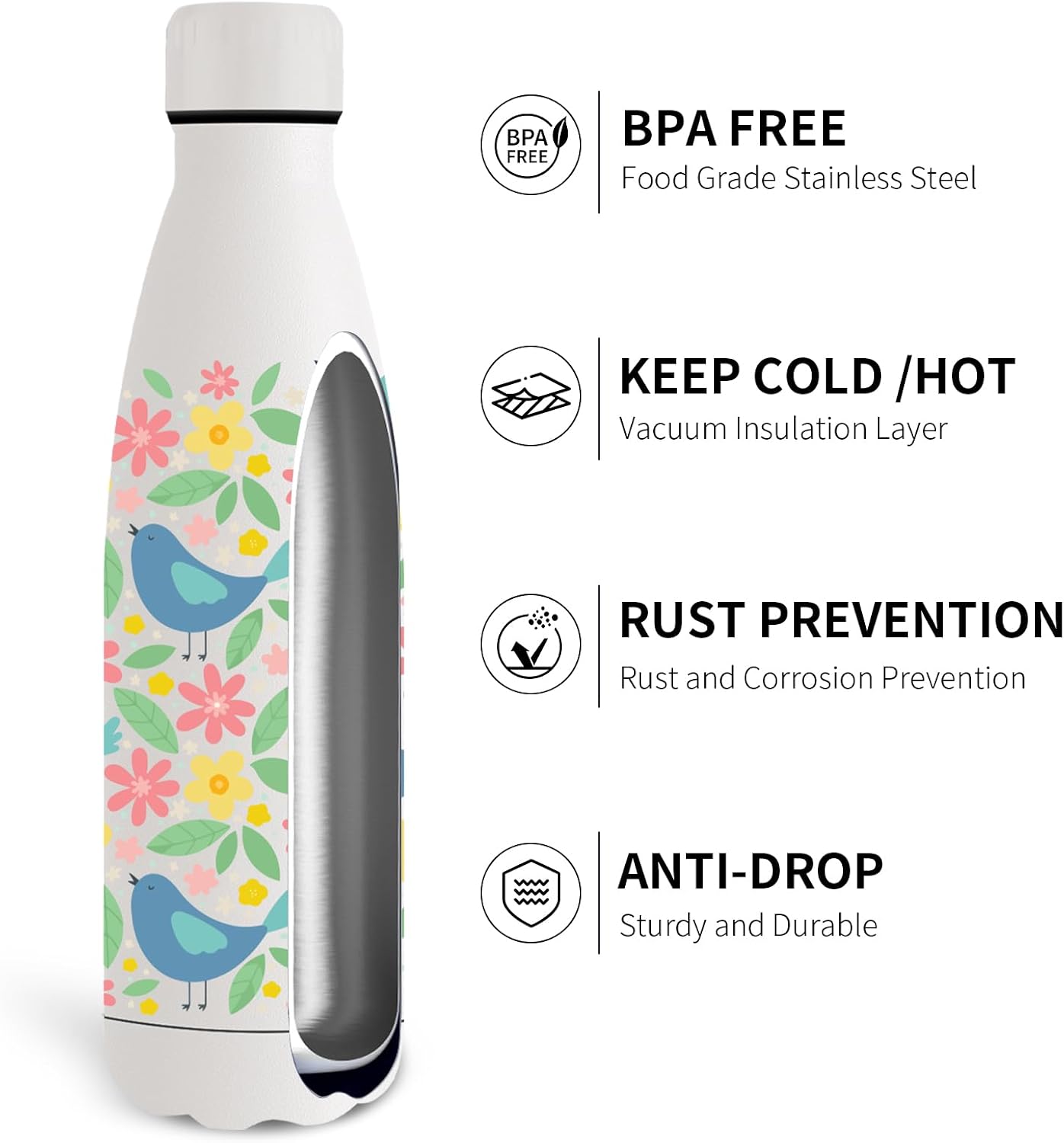 Detalle 2 de Trinkflasche Edelstahl 500ml Thermosflasche