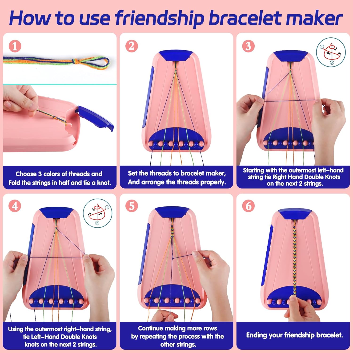 Thumbnail 4 de Friendship Bracelet Making Kit for Girls Aged 8–12: 28 Threads, Alphabet Beads & Storage Board