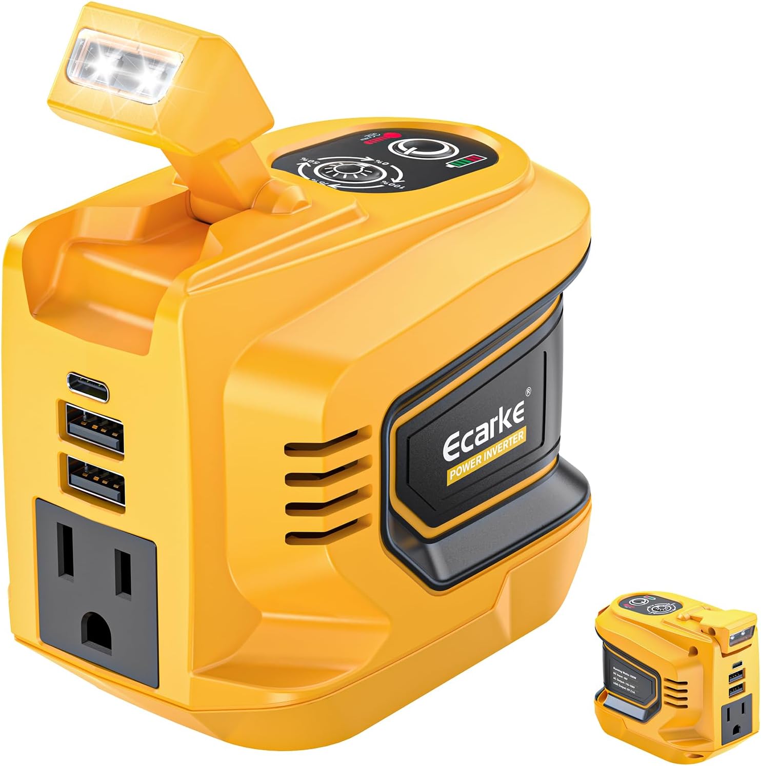 Ecarke 220W Portable Power Inverter for Dewalt 20V Battery — Compact Outdoor Power Station