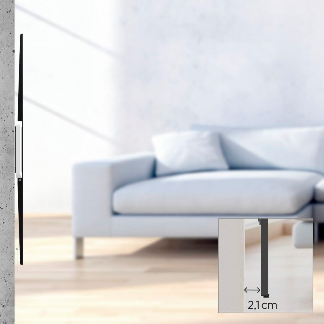 Thumbnail 3 de Hama Support TV mural fixe Garantie 10 ans – extra-plat, jusqu’à 75 kg, VESA max 400 x 400, noir