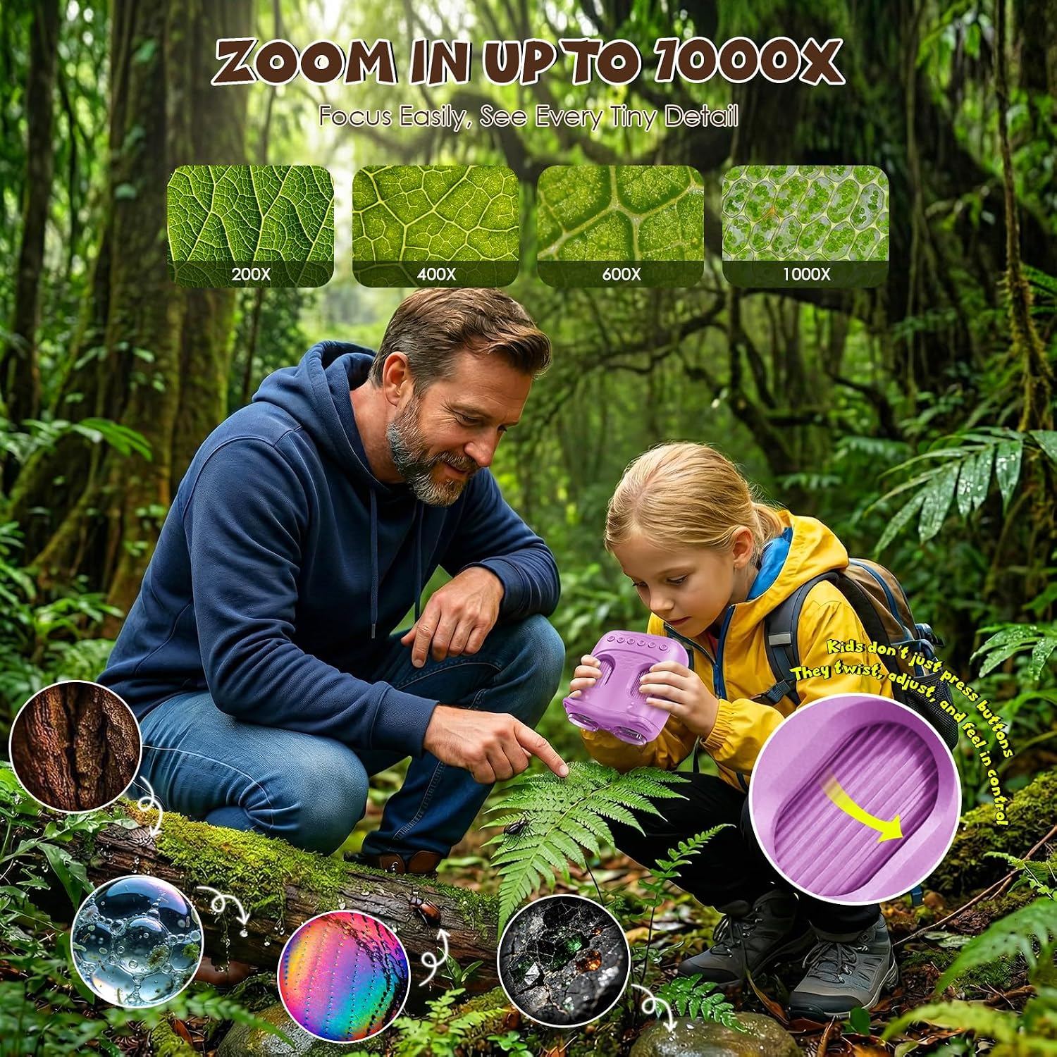 Thumbnail 2 de ARNSSIEN 2 in 1 Microscopio Bambini e Telescopio: 1000x e 10x per esplorare micro e macro