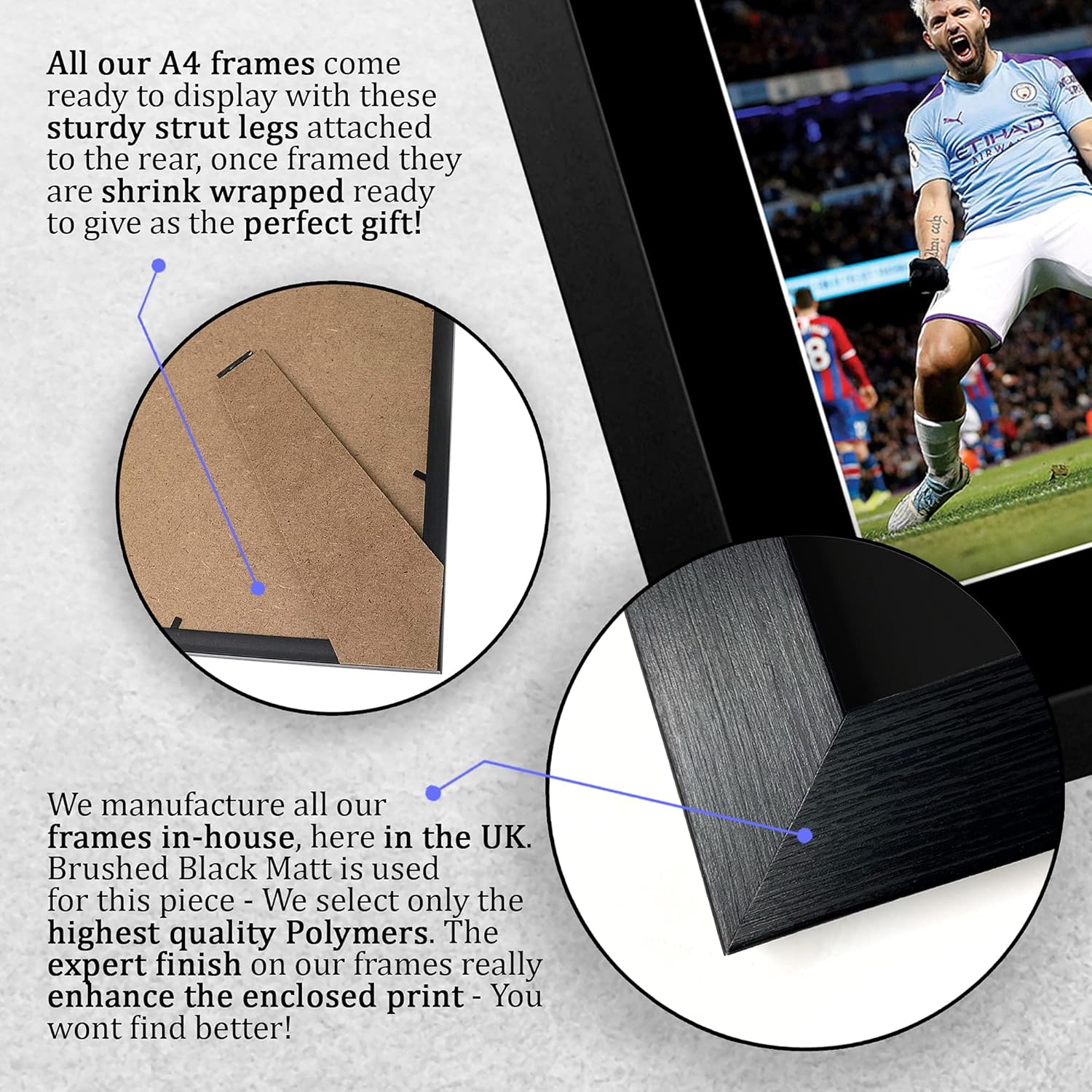 Thumbnail 6 de Sergio Aguero Signed Framed A4 Print