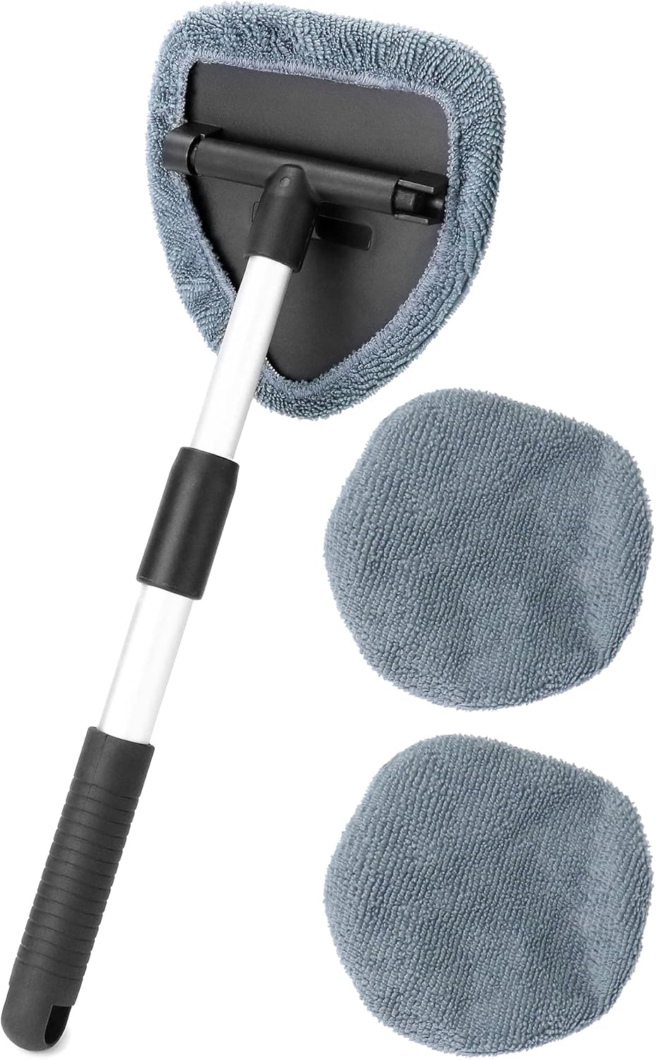 Detalle de QWORK Car Windscreen Cleaner: Extendable, 180° Rotatable Window Cleaning Tool with 3 Washable Pads