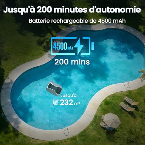 Detalle de Robot Piscine Bocxi sans Fil — Nettoyage autonome, 200 minutes d’autonomie