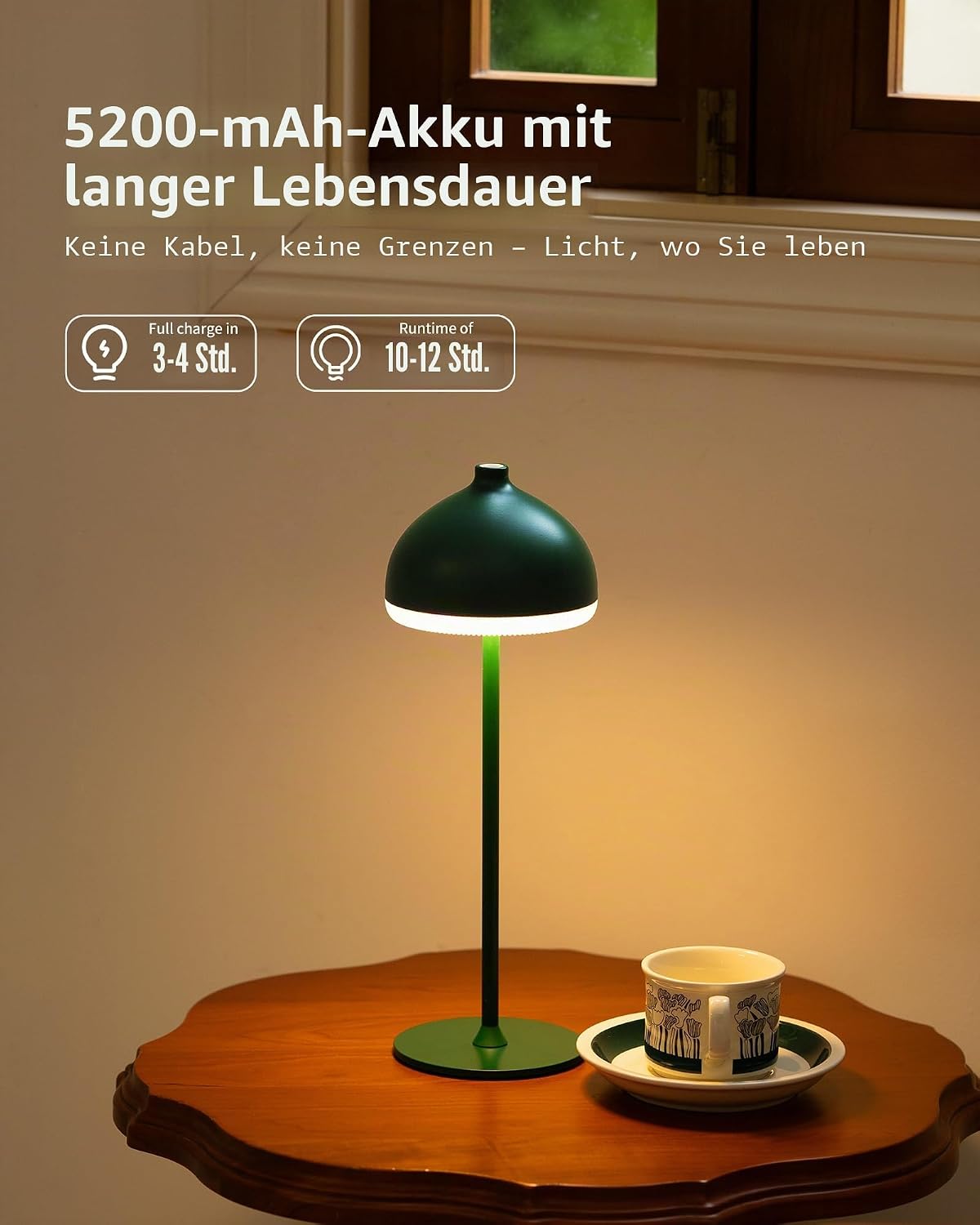 Thumbnail 6 de LuminexDesigns 2er LED Tischlampe kabellos mit Akku – dimmbar, IP54 Schutz, Vintage-Design