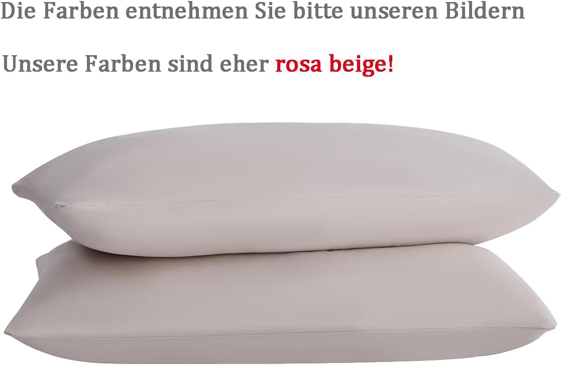 Detalle 2 de Nesture 40 x 80 Kissenbezug 2er-Set – kopfkissenbezug 40x80 cm, Beige, 100% Mikrofaser mit Reißverschluss