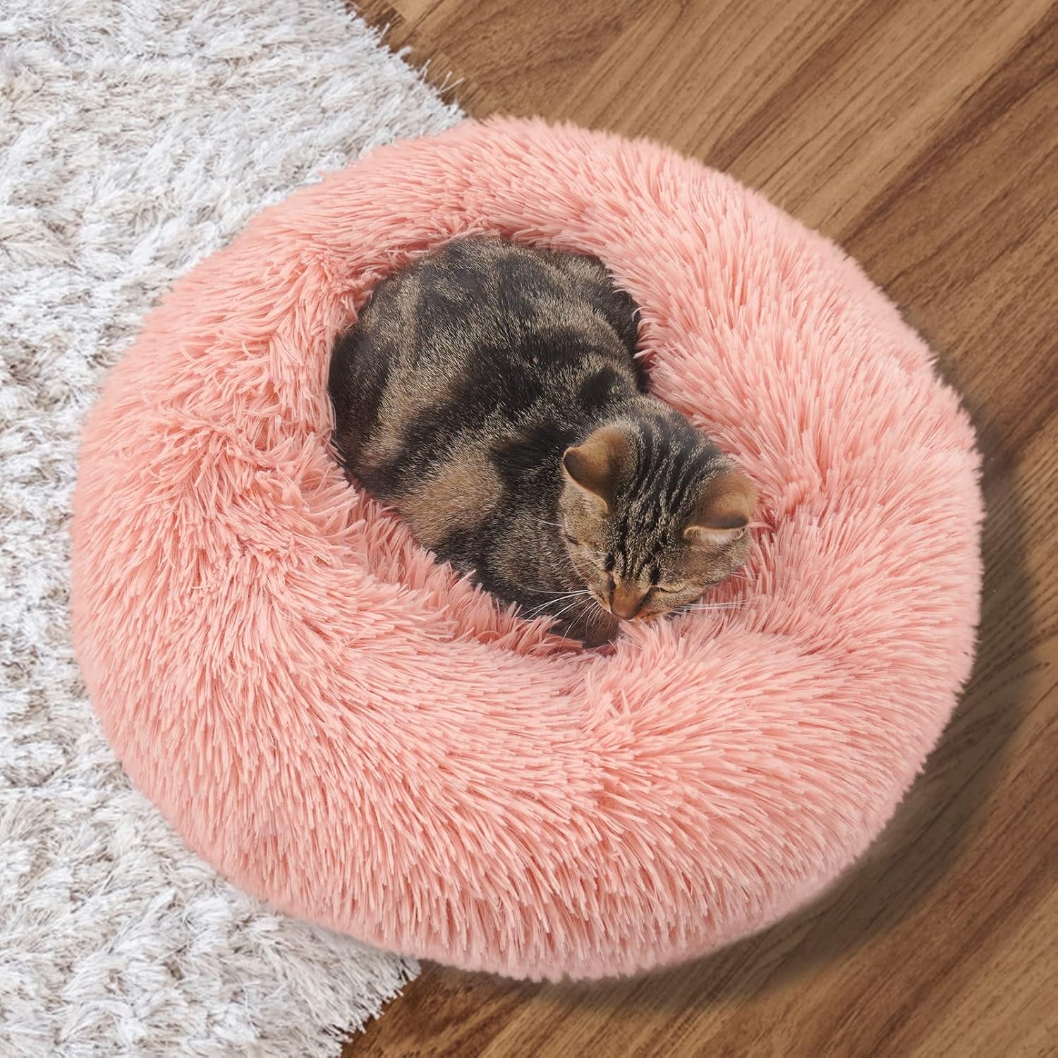 Thumbnail 5 de Enjamoy Plush Donut Dog Bed: Calming, Self-Warming Round Bed for Pets