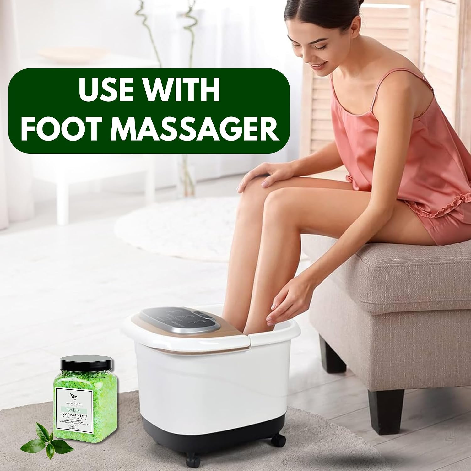 Thumbnail 2 de MOKSHA Sels de bain de la mer Morte au Tea Tree & Eucalyptus pour pieds fatigués