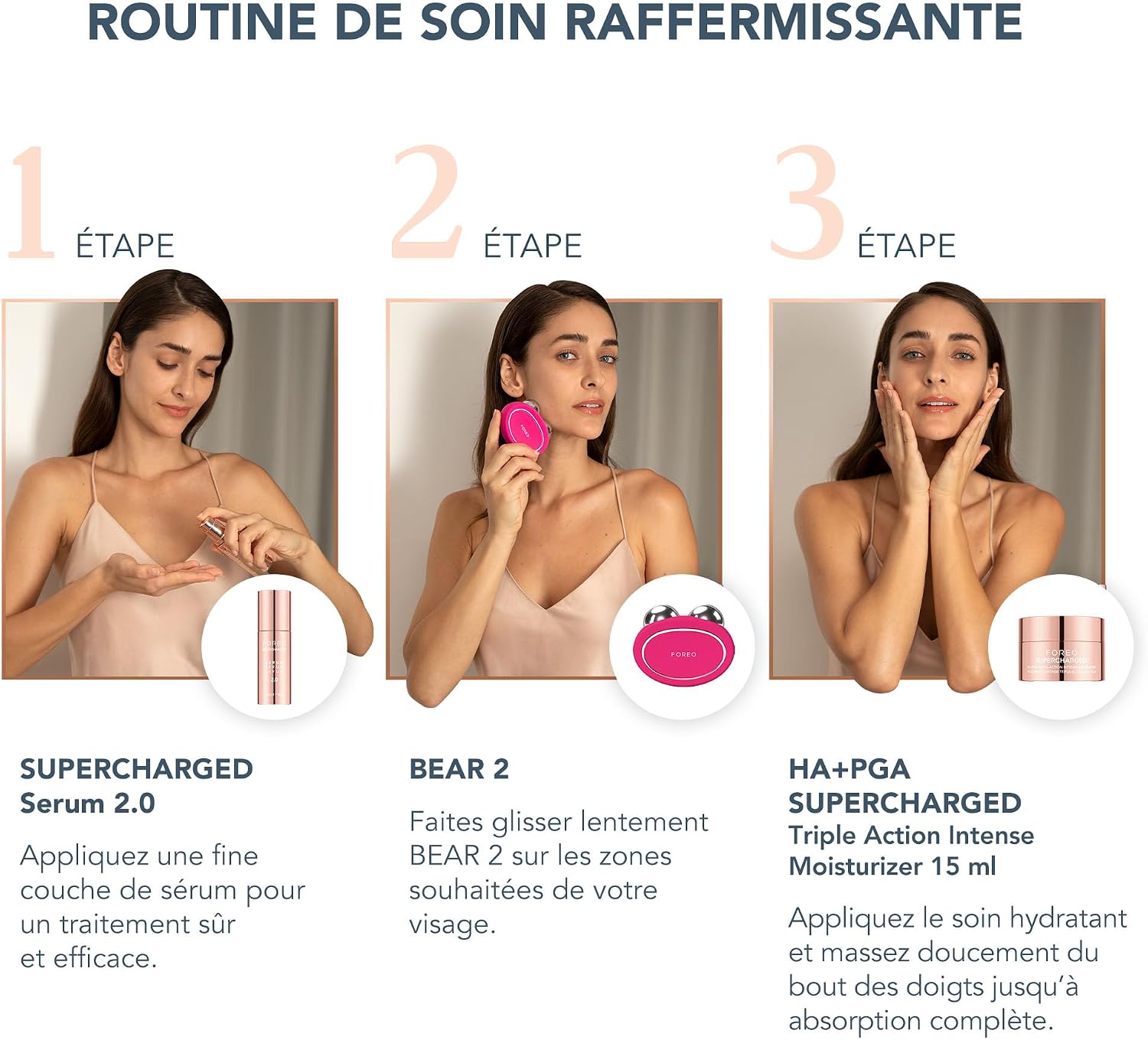 Detalle de Set FOREO Total Facelift BEAR 2 + Sérum SUPERCHARGED 2.0 + Hydratant intensif