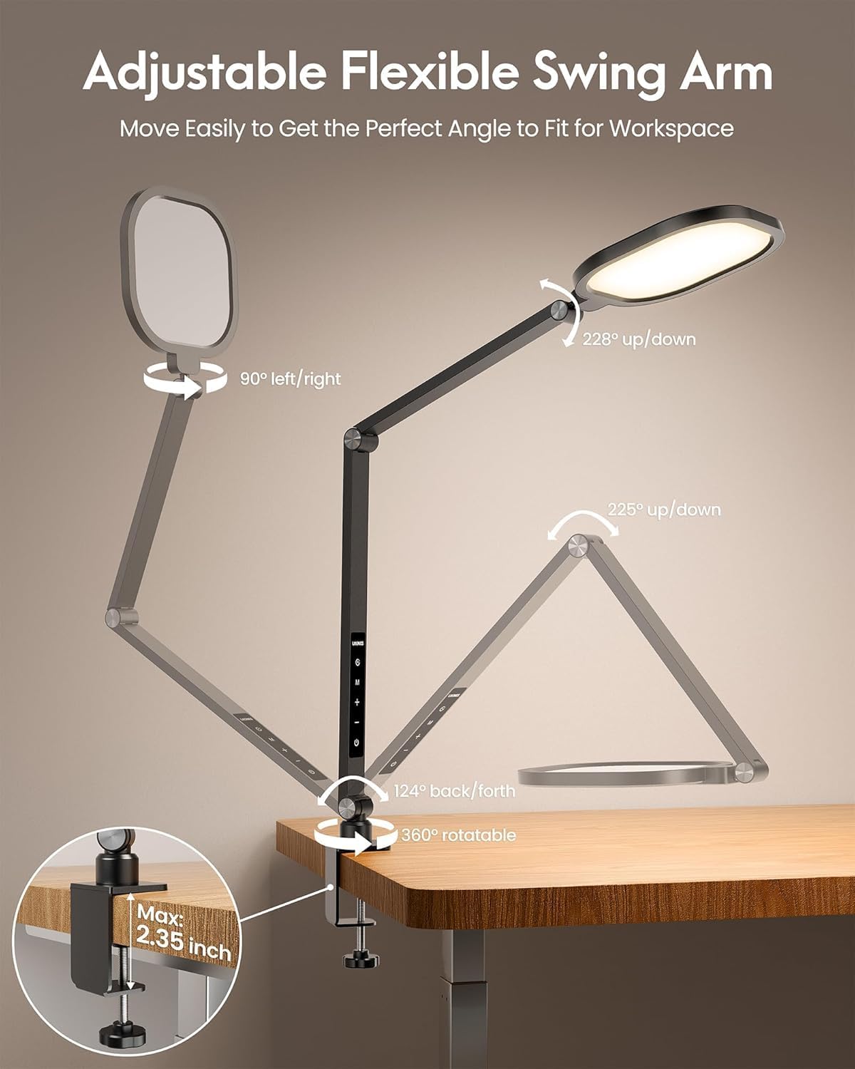Detalle 2 de LitONES LED Desk Lamp with Clamp for Home Office