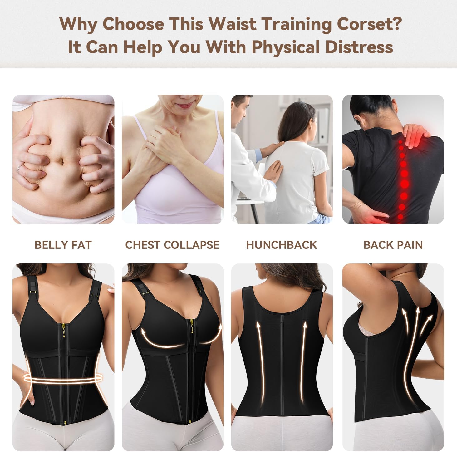 Thumbnail 4 de SHAPSHE Waist Trainer Corset for Women with Tummy Control, Zipper & Hooks