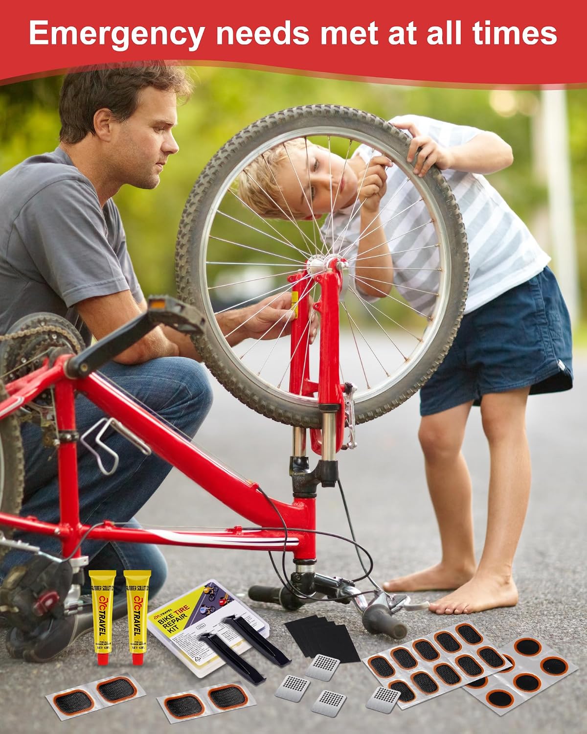 Detalle de cyctravel Bike Tyre Repair Kit: High-Performance Patches with 20 Patches and 2 Levers