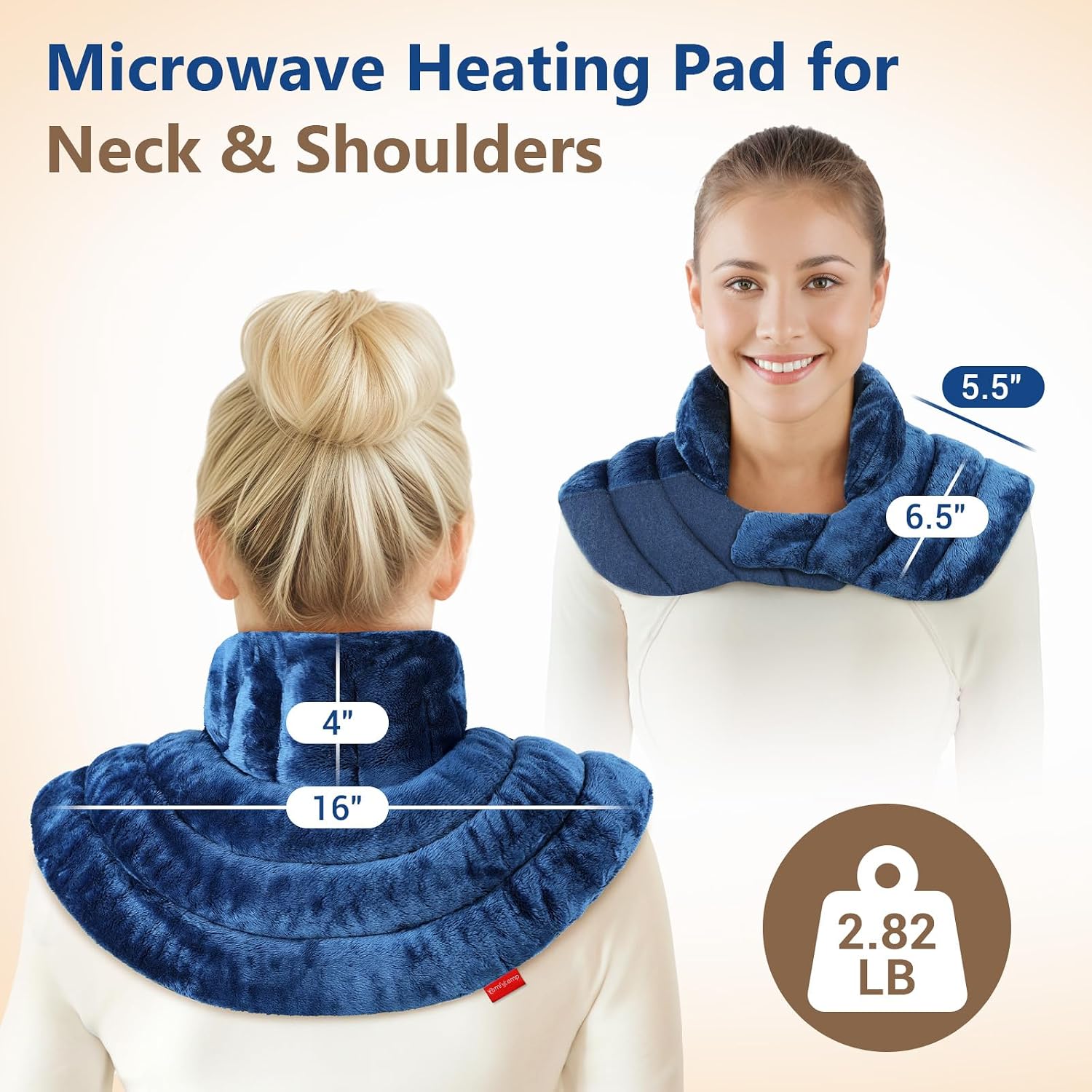 Thumbnail 6 de Comfytemp Weighted Microwave Heating Pad for Neck and Shoulders, Large Blue Flannel