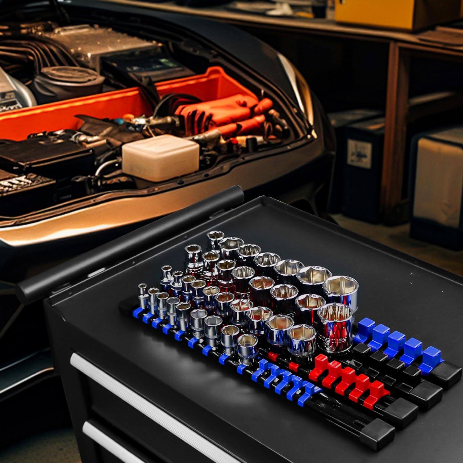 Thumbnail 6 de AMM 9-Piece Socket Organizer 3 Drives