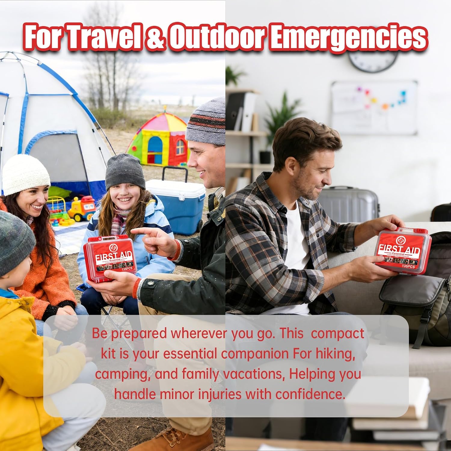 Thumbnail 6 de Gevoke Mini 135-Piece First Aid Kit (HardCase) — Compact, Ready-to-Use Medical Kit for Home, Travel, Car, and Outdoor Adventures