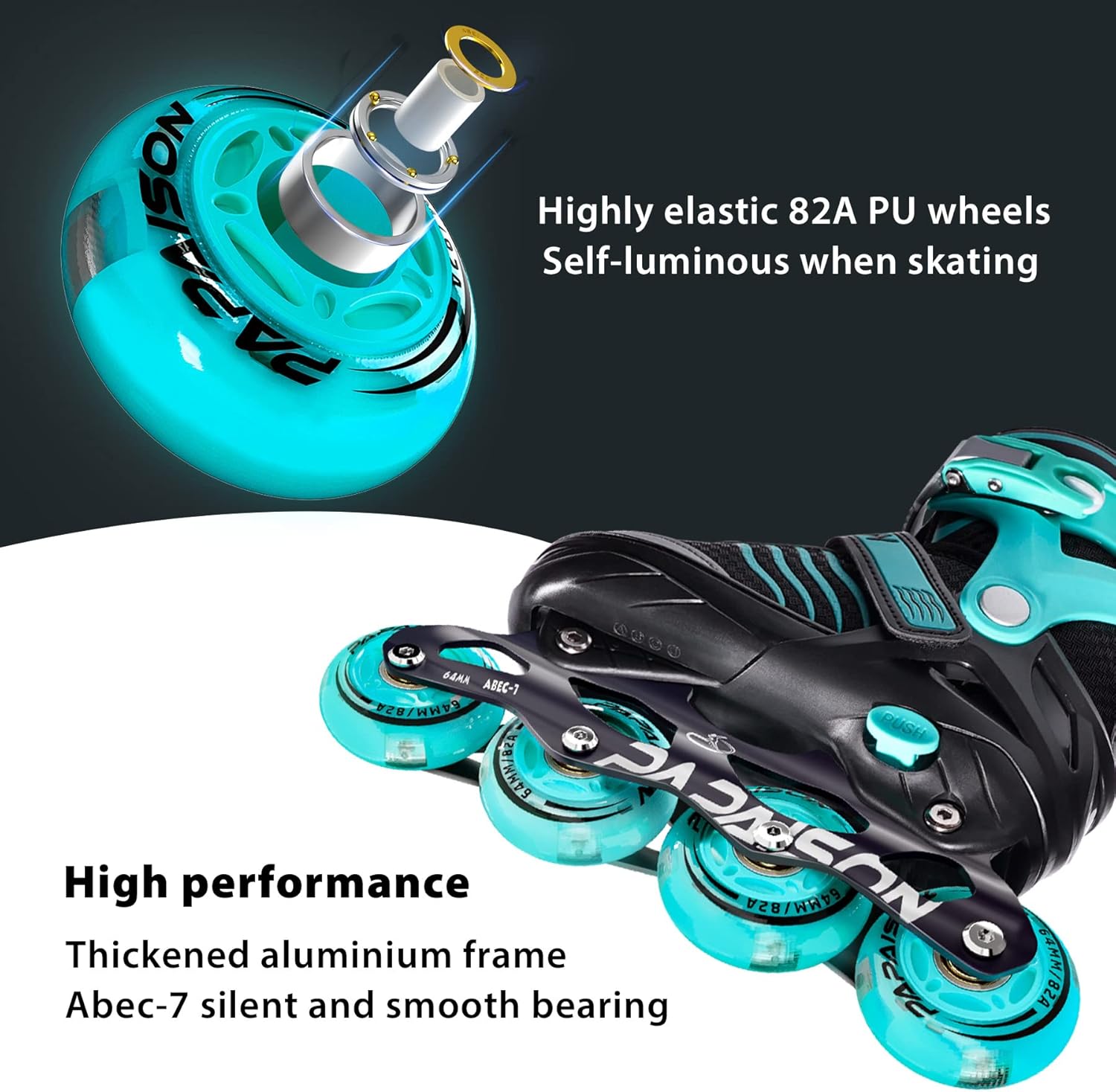 Thumbnail 3 de PAPAISON Adjustable Inline Skates for Boys (Ages 4–16) with Light-Up Wheels