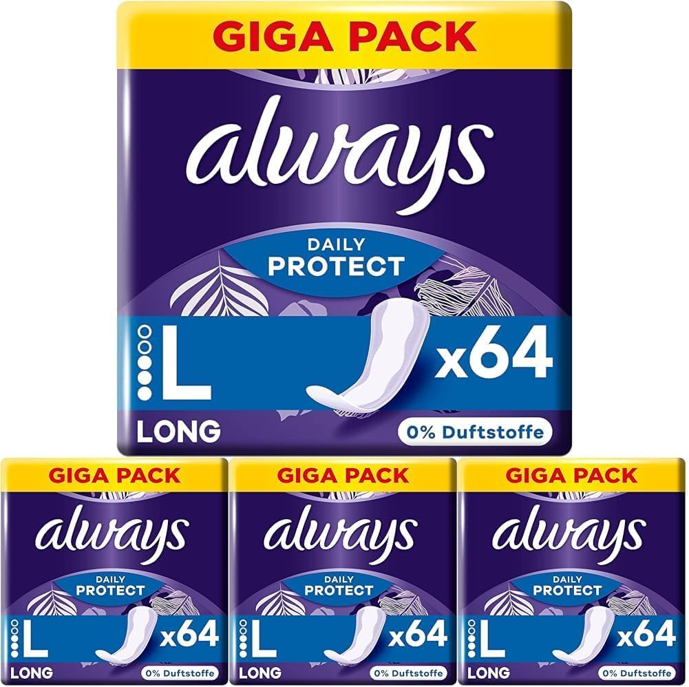 Thumbnail 6 de Always Daily Protect Long 192 Slipeinlagen (Sparpackung 3x64 Stück) – Duftfrei, seitliche Schutzzonen