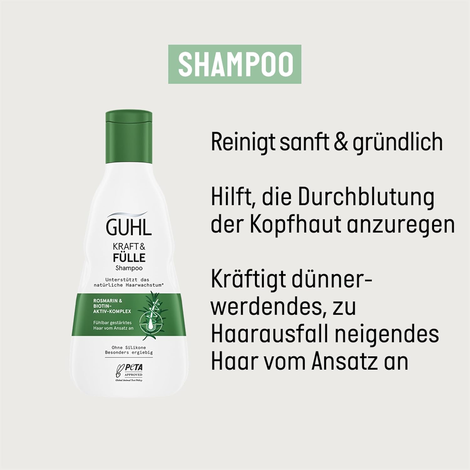 Detalle de Guhl Kraft & Abbondanza Shampoo: forza dalla radice per capelli più robusti