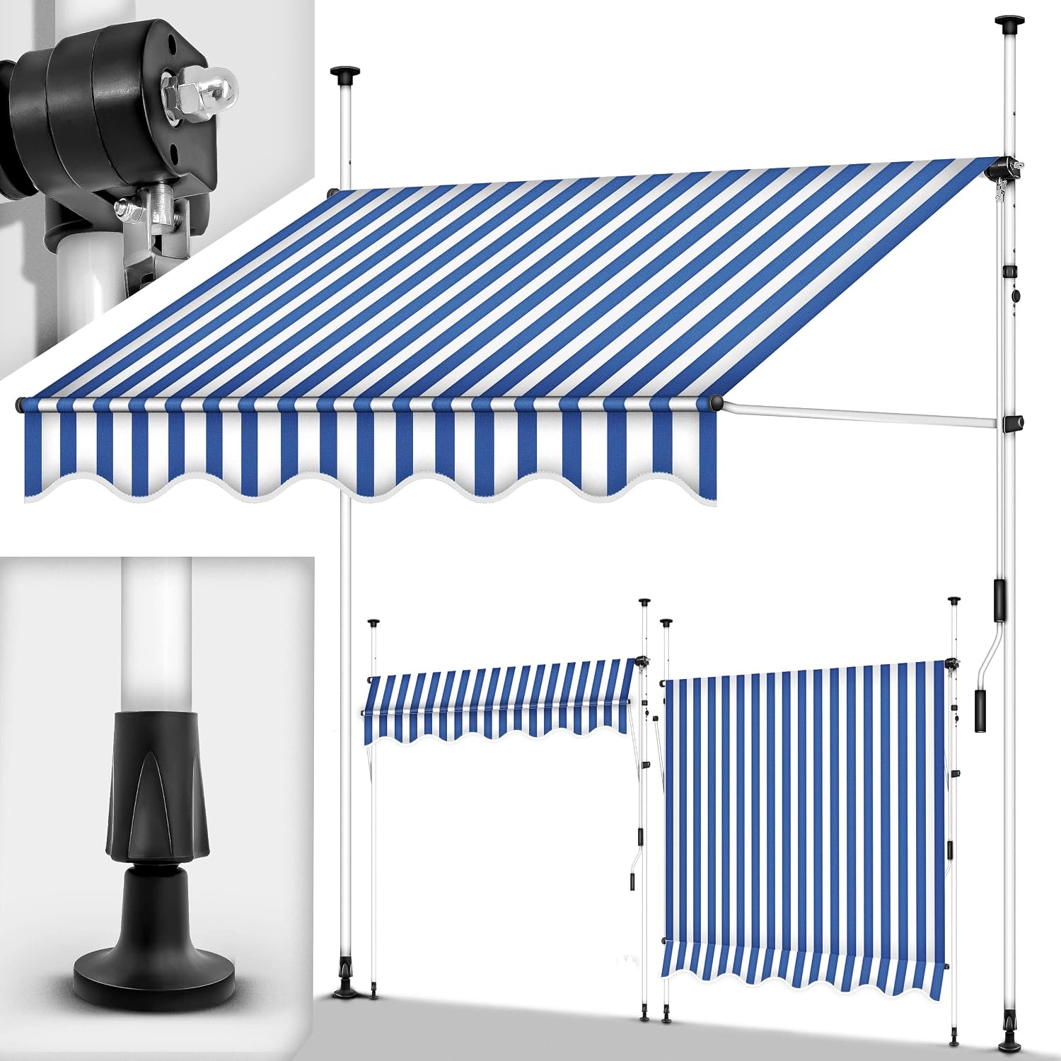 Detalle de tillvex Tenda da Sole a Bracci 200 cm, regolabile senza forare 🌤