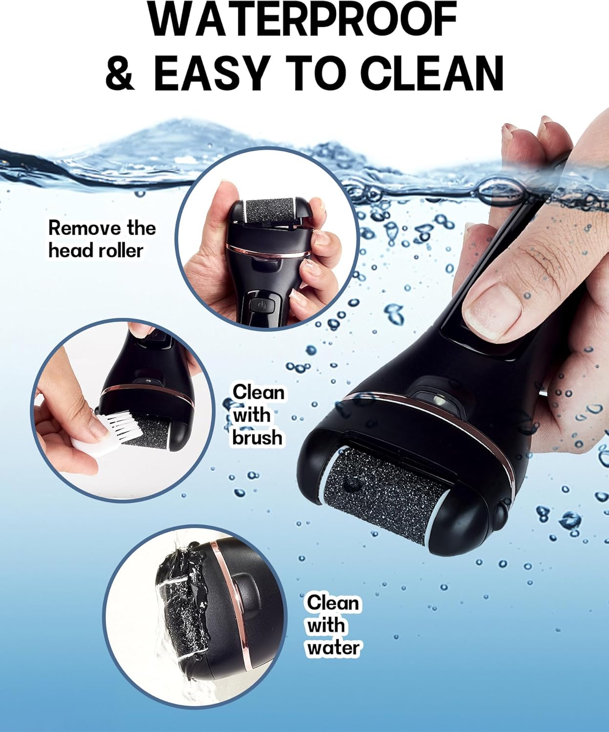 Detalle de Electric Foot File Hard Skin Remover: 16-in-1 Pedicure Set for Dry, Cracked Heels
