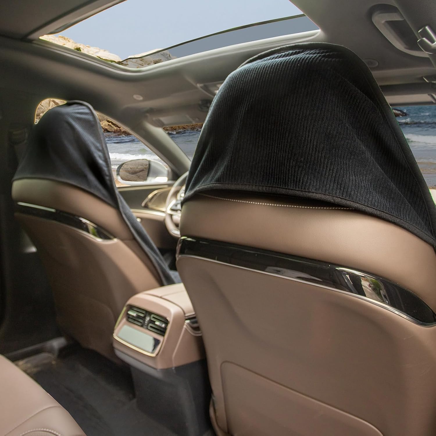 Detalle de Leader Accessories Corduroy Waterproof Front Seat Cover for Cars & SUVs (Universal, Single, Black)