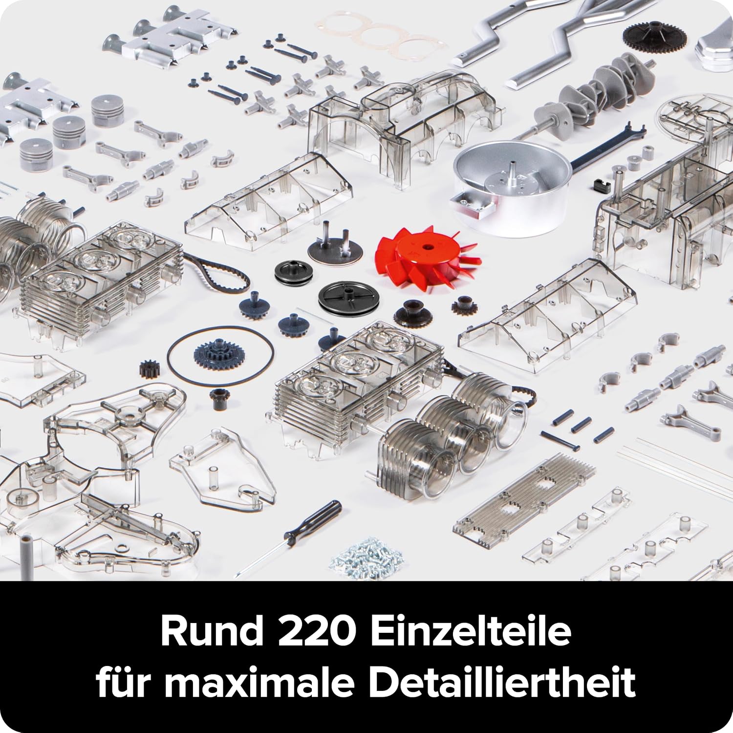 Detalle 2 de Franzis 67224 Porsche 911 – 290-elementowy, przezroczysty model silnika bokser