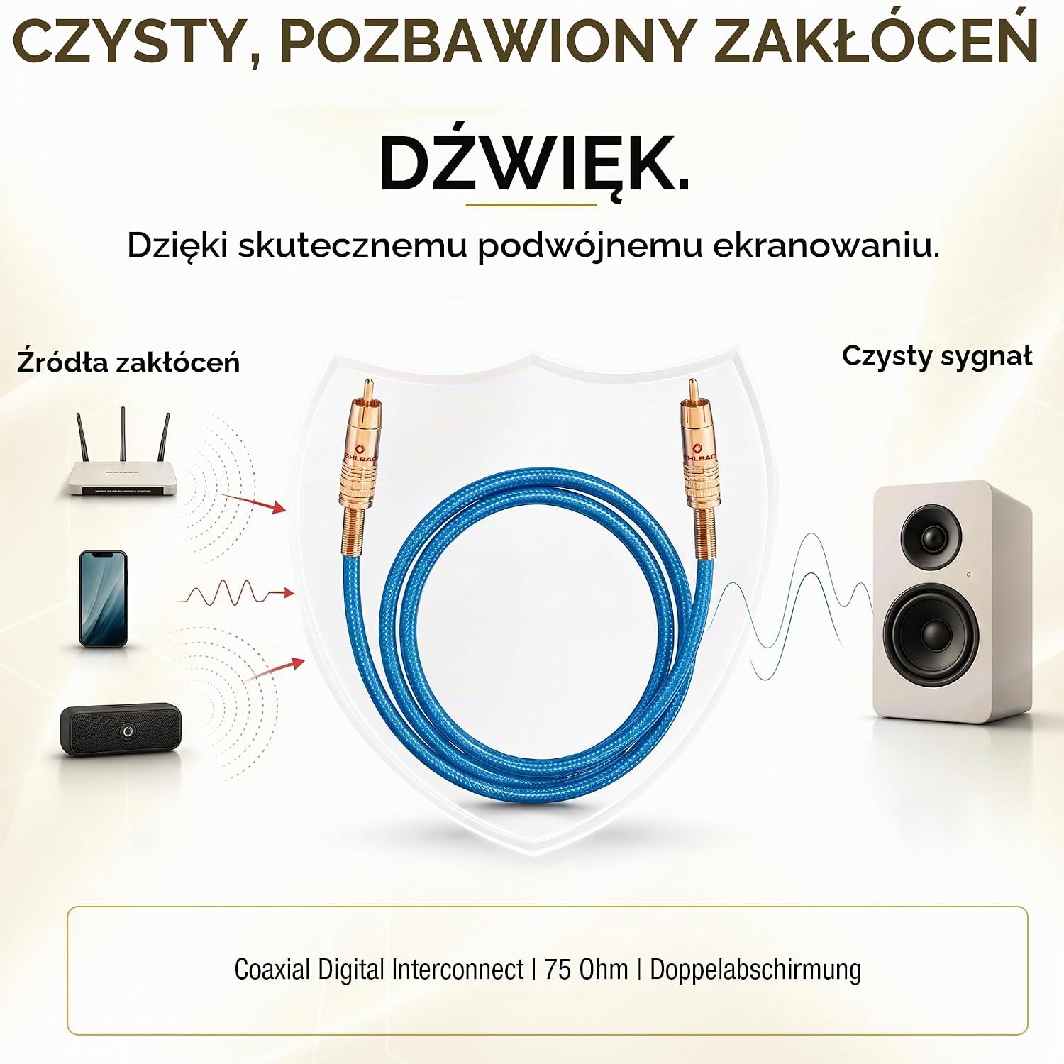 Detalle 2 de Oehlbach NF 113 DI 50 – cyfrowy kabel koncentryczny RCA 75 omów, 50 cm